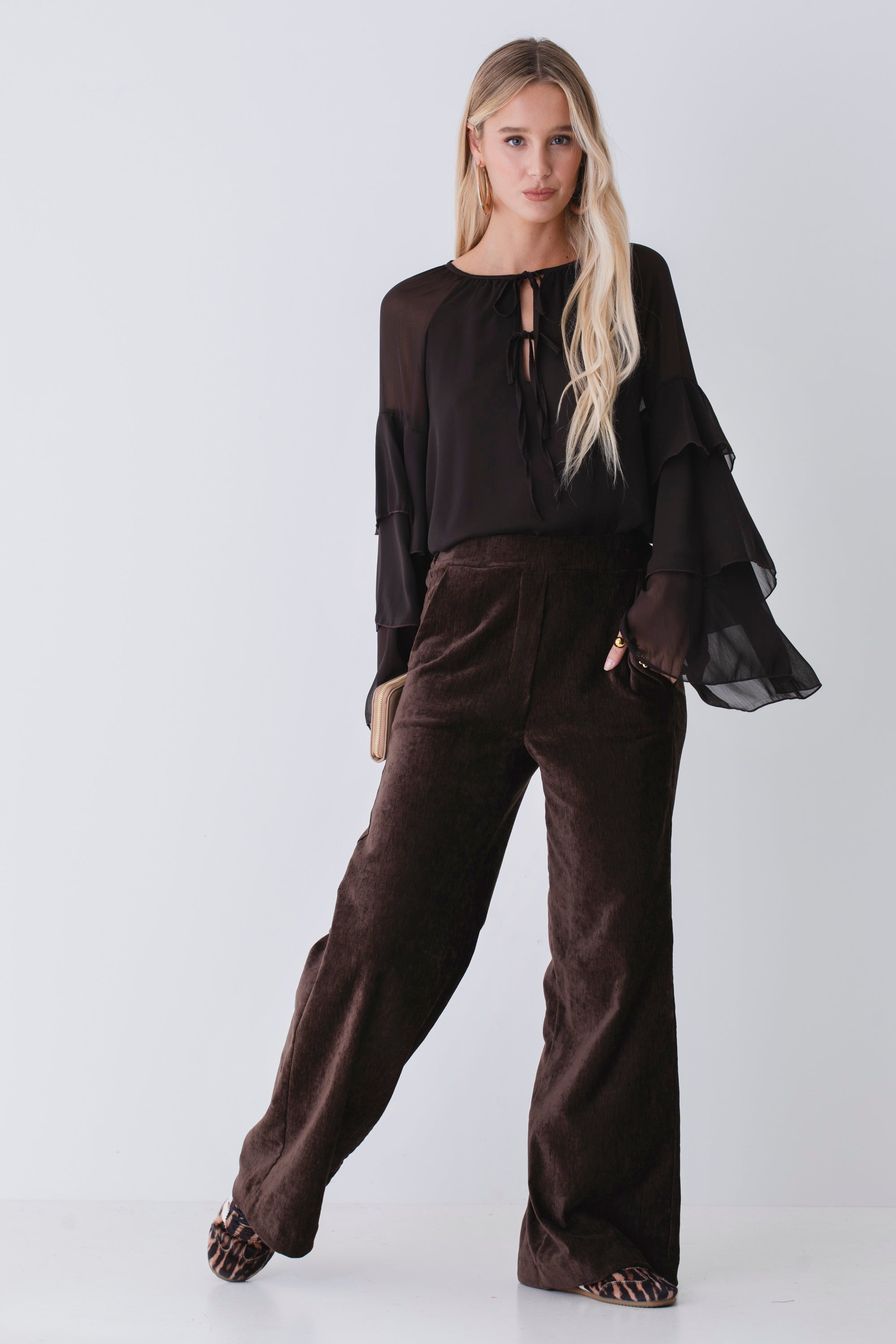 Blusa con balze in georgette - FW26