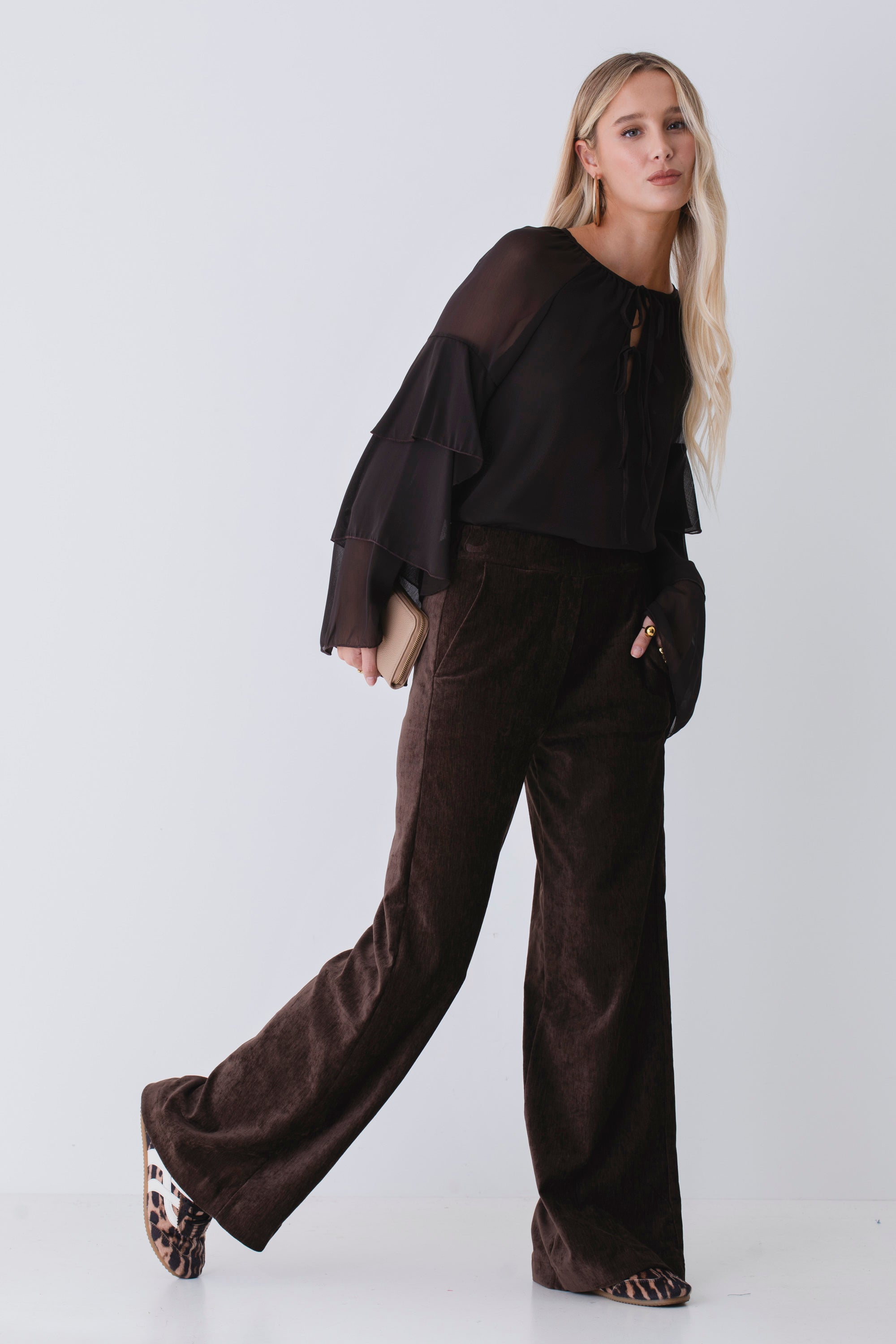 Blusa con balze in georgette - FW26