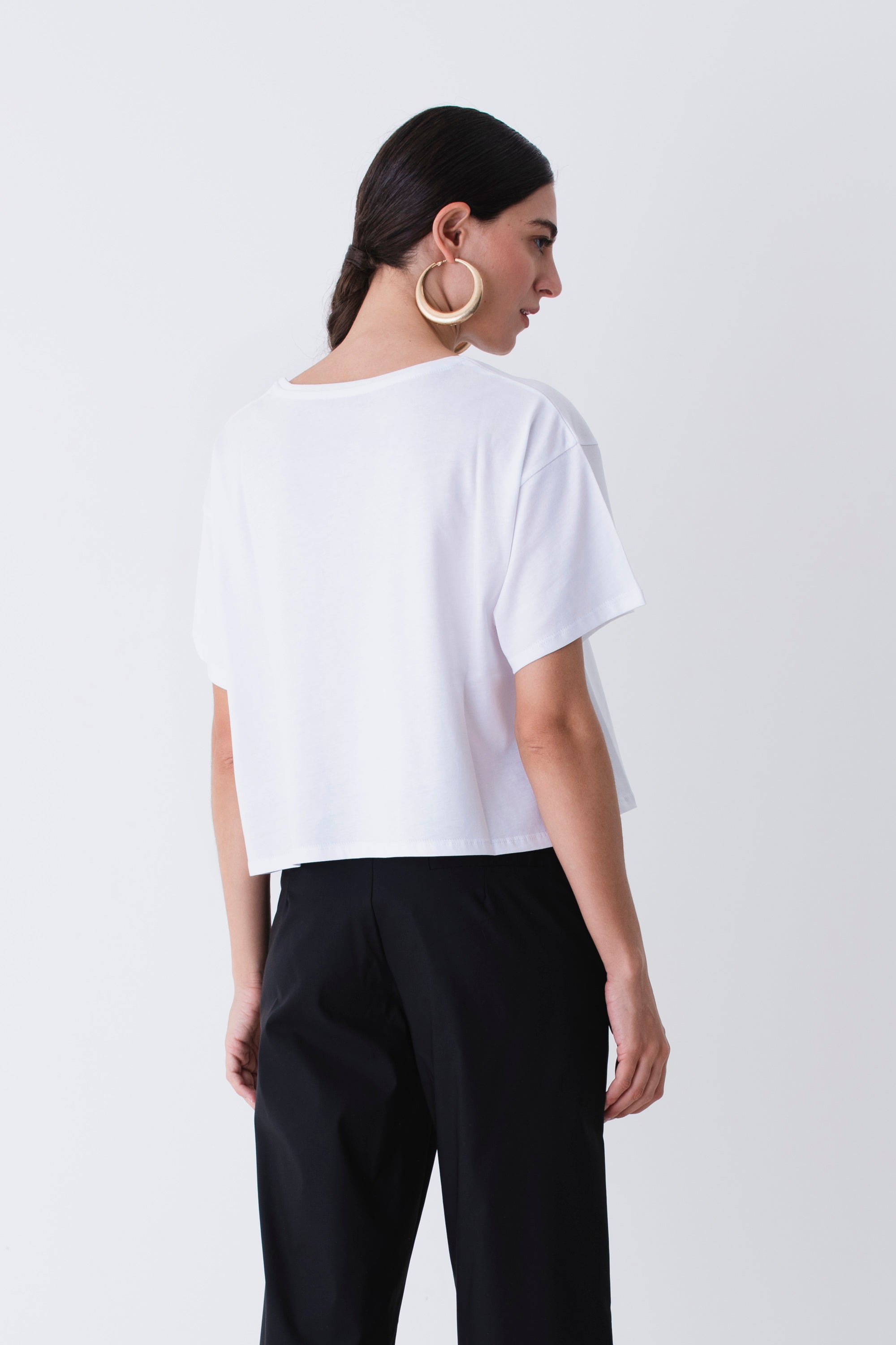 T-shirt boxy fit con scritta in rilievo - PE25