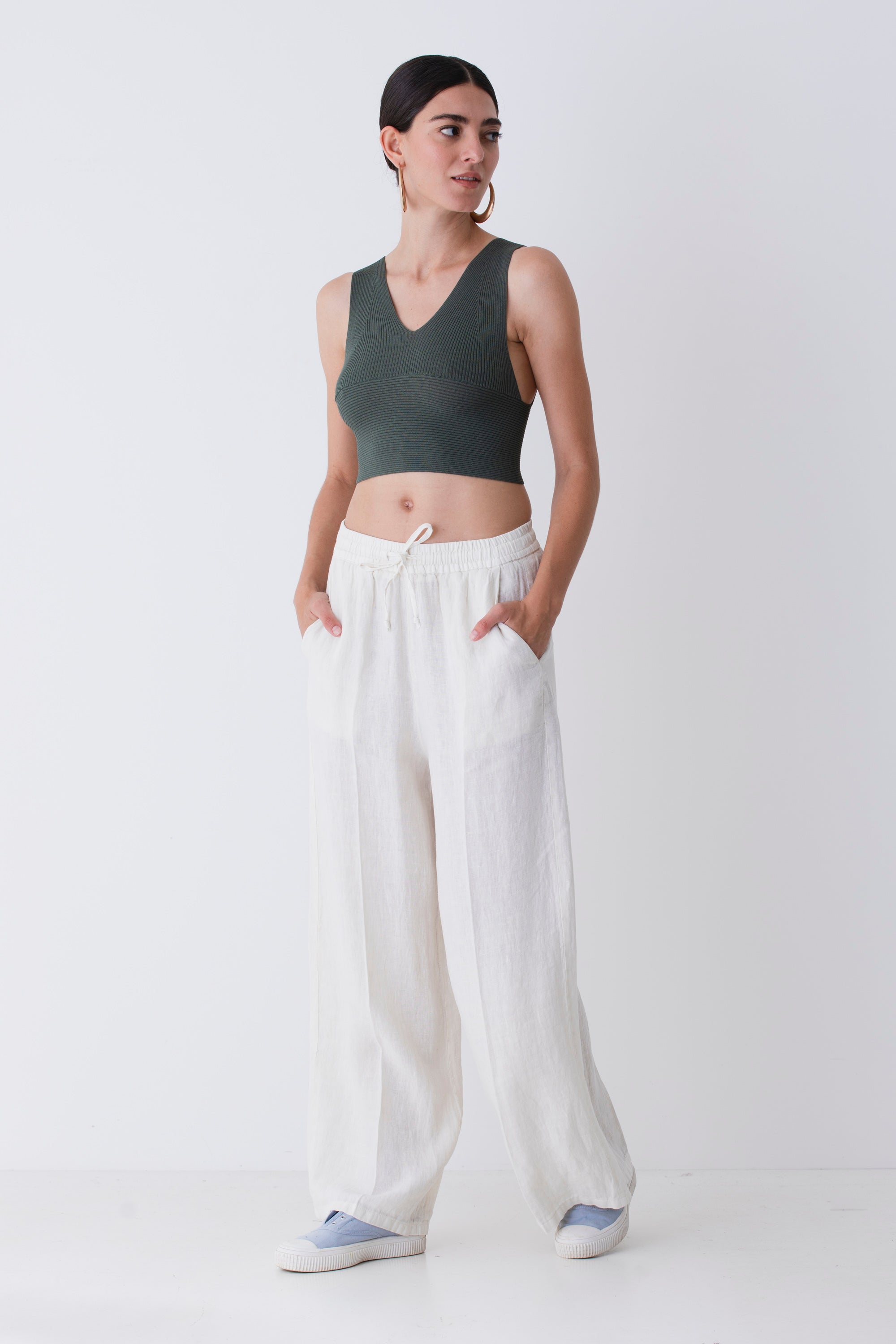 Pantalone palazzo in puro lino - PE25
