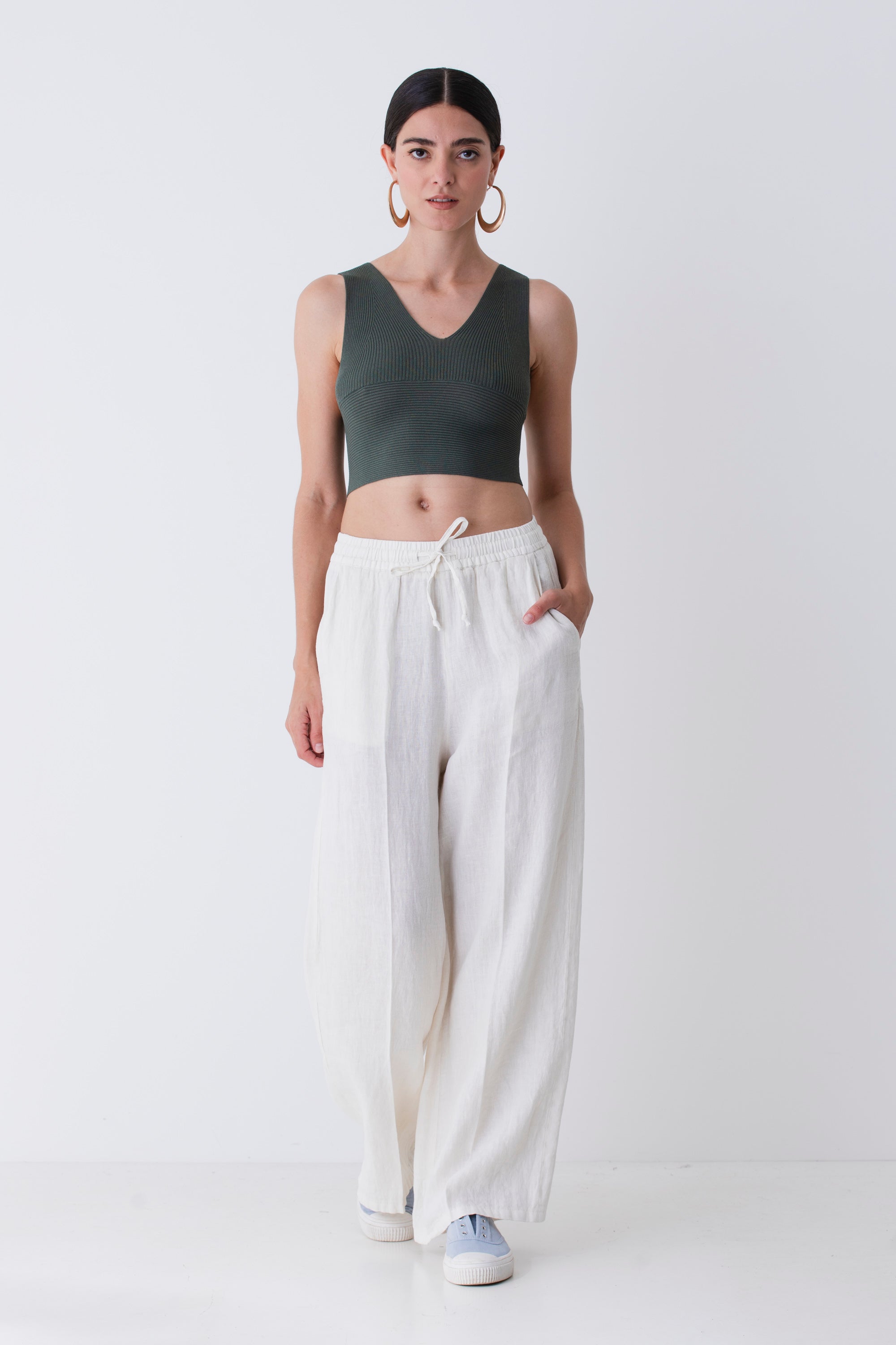 Pantalone palazzo in puro lino - PE25