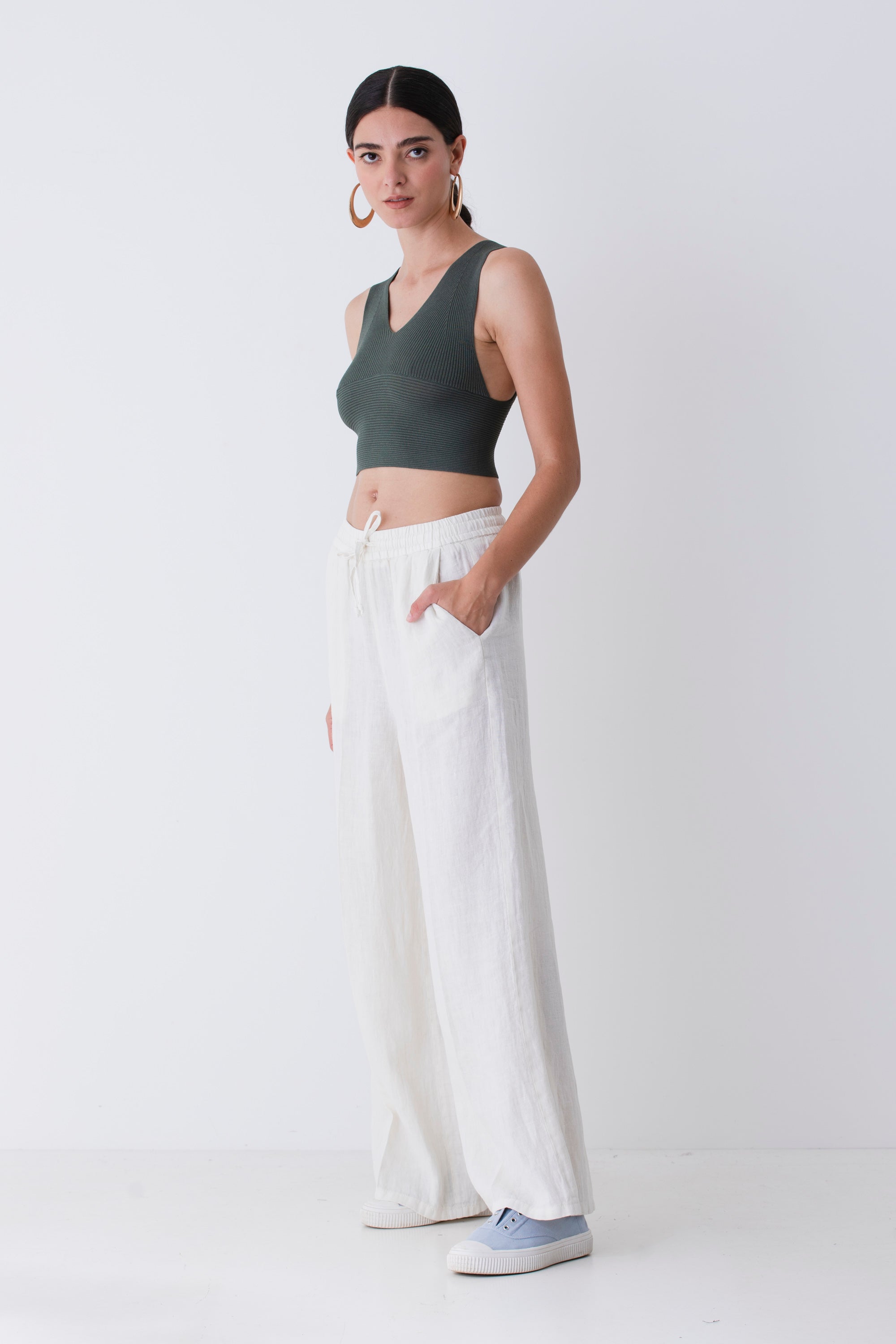 Pantalone palazzo in puro lino - PE25