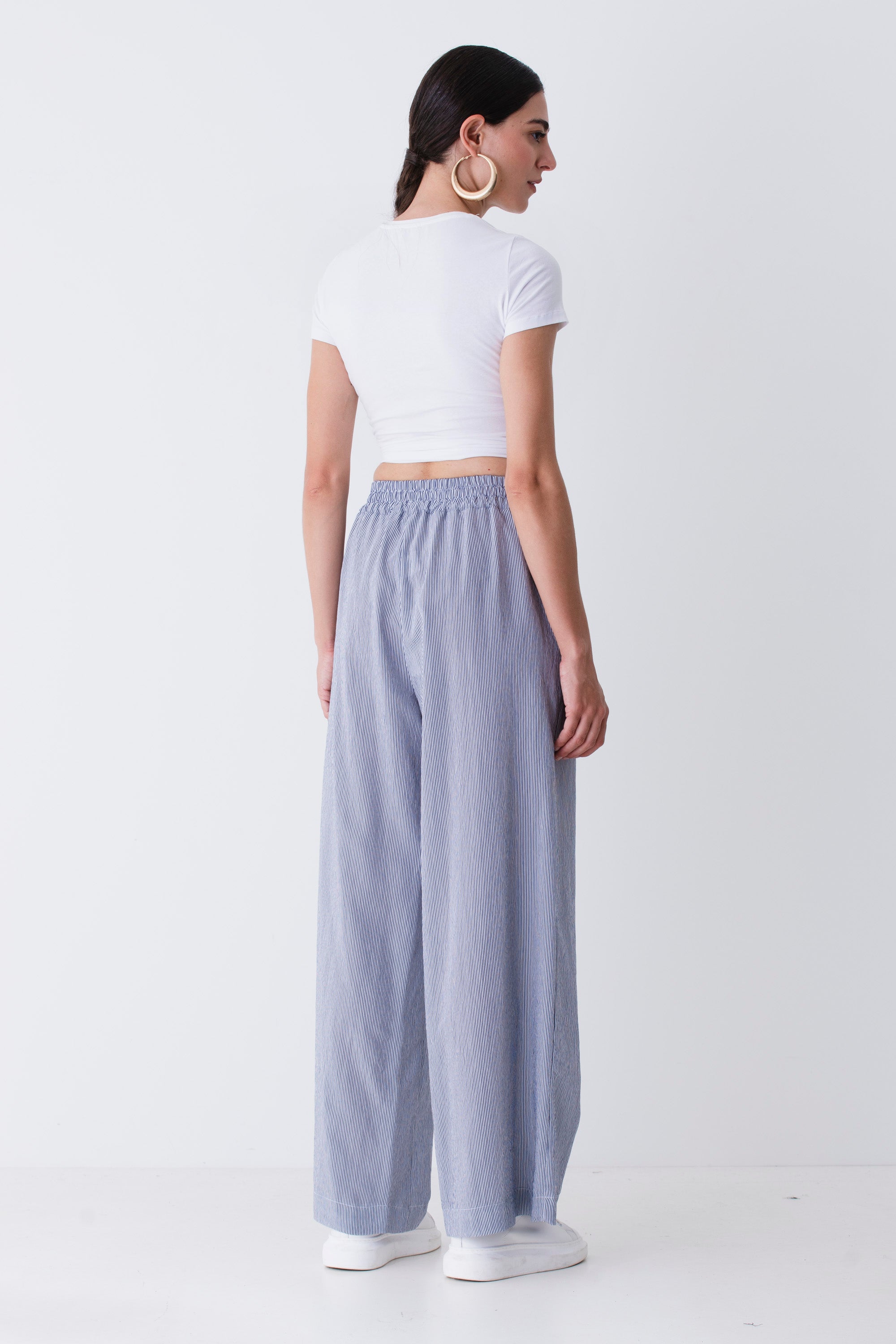 Pantalone palazzo in viscosa a righe - PE25