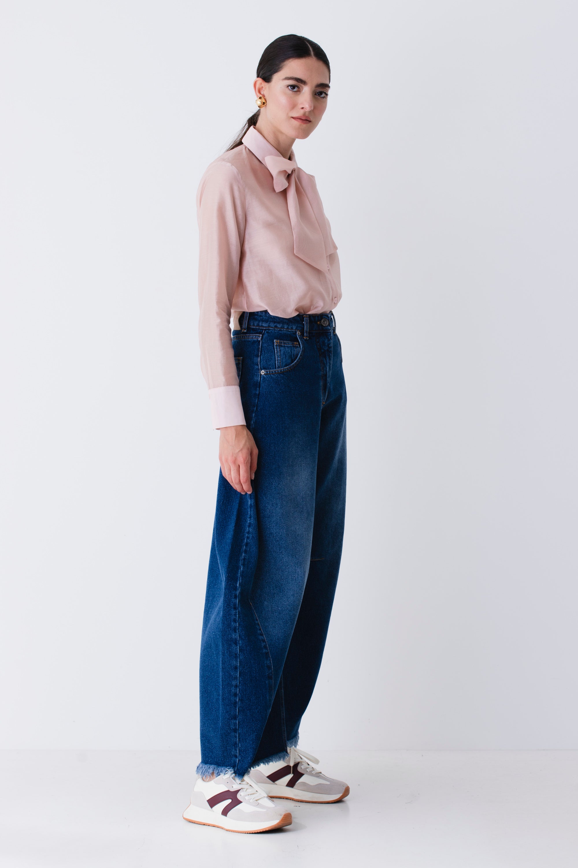Camicia con fiocco in organza - FW26