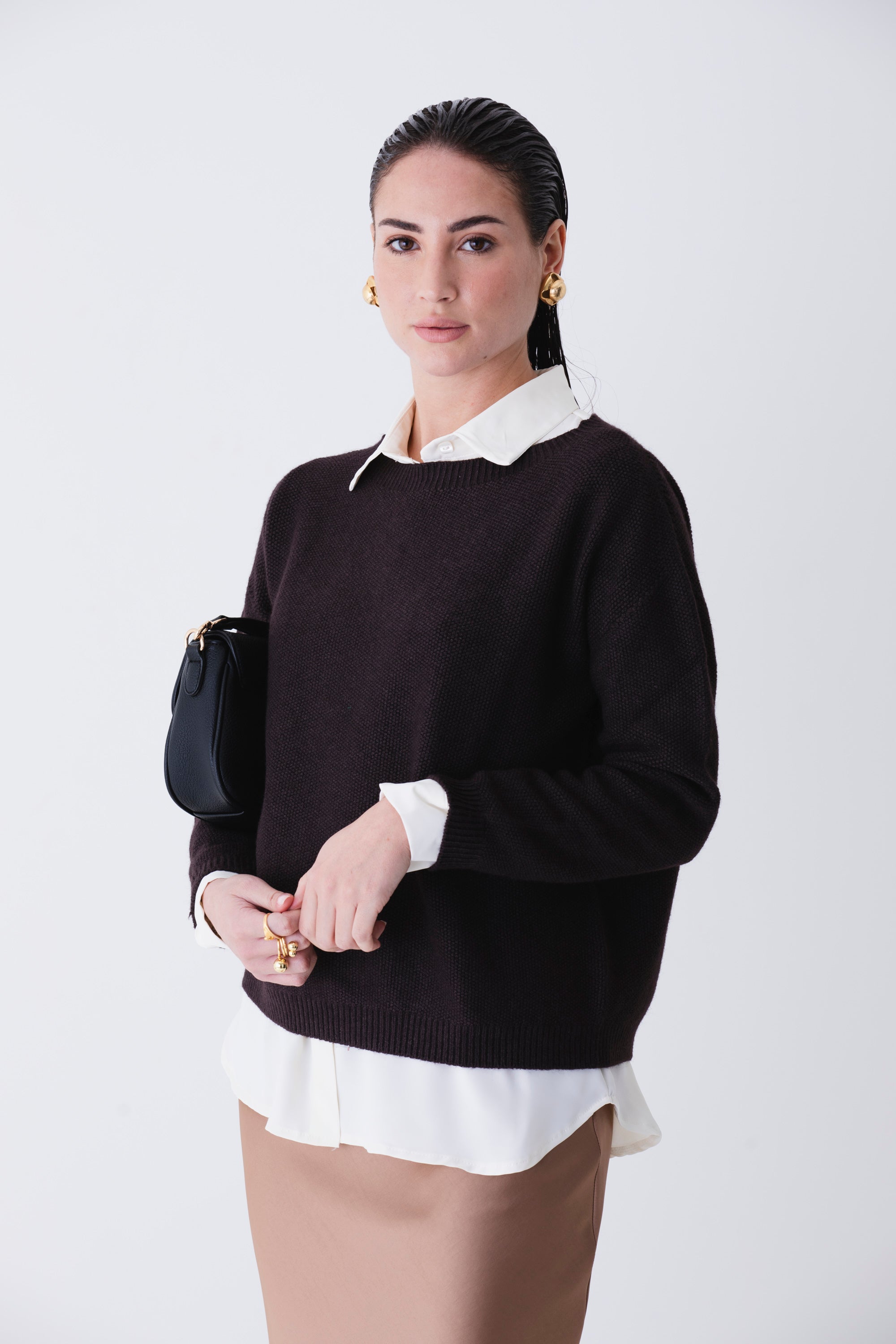Pullover con lavorazione a nido d'ape - FW25