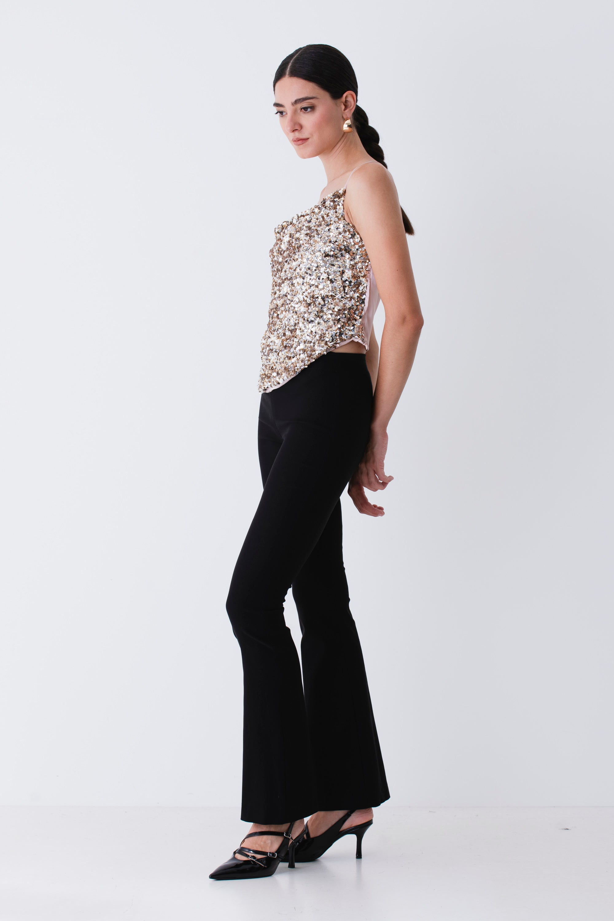 Pantaloni svasati in bengalina stretch - FW26