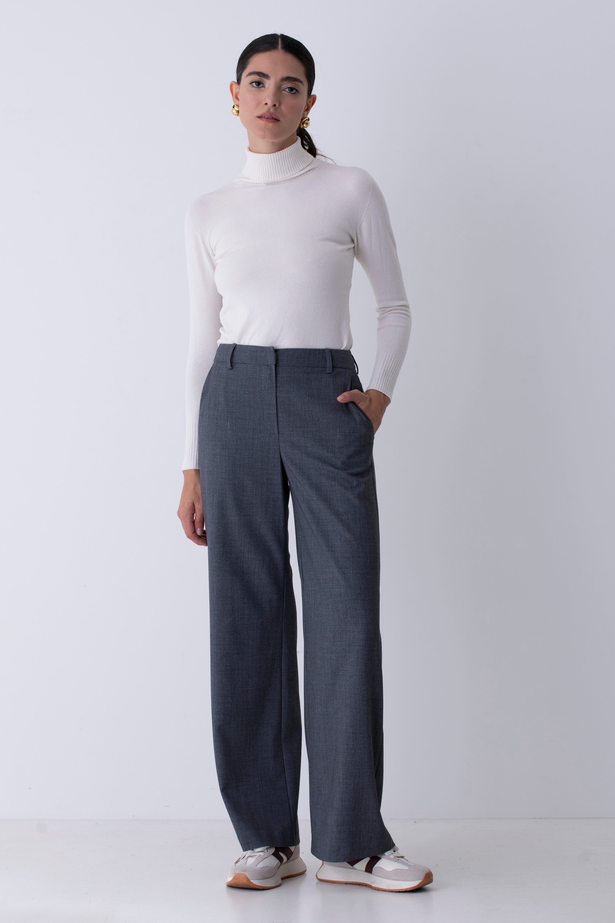 Pantalone palazzo in grisaglia - FW26