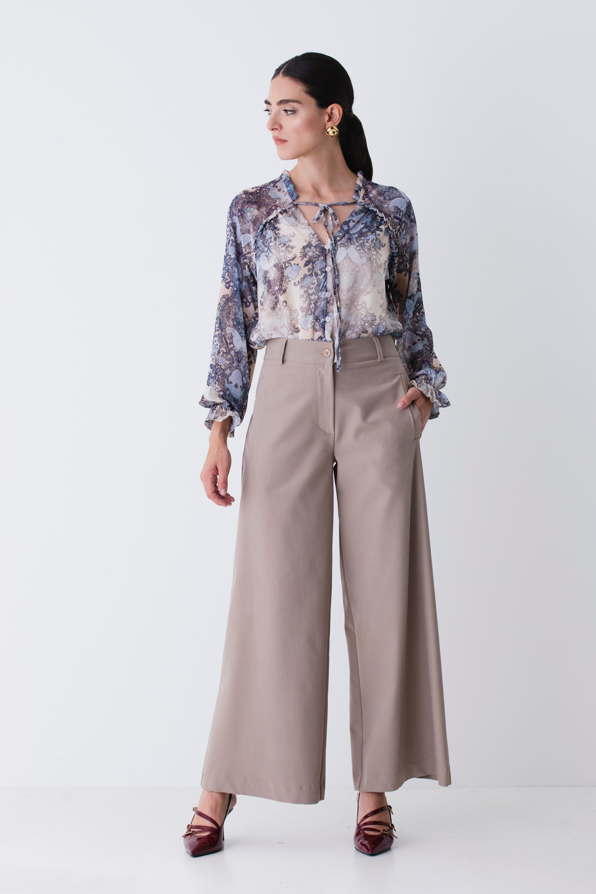 Camicia in georgette fantasia cachemire - FW26