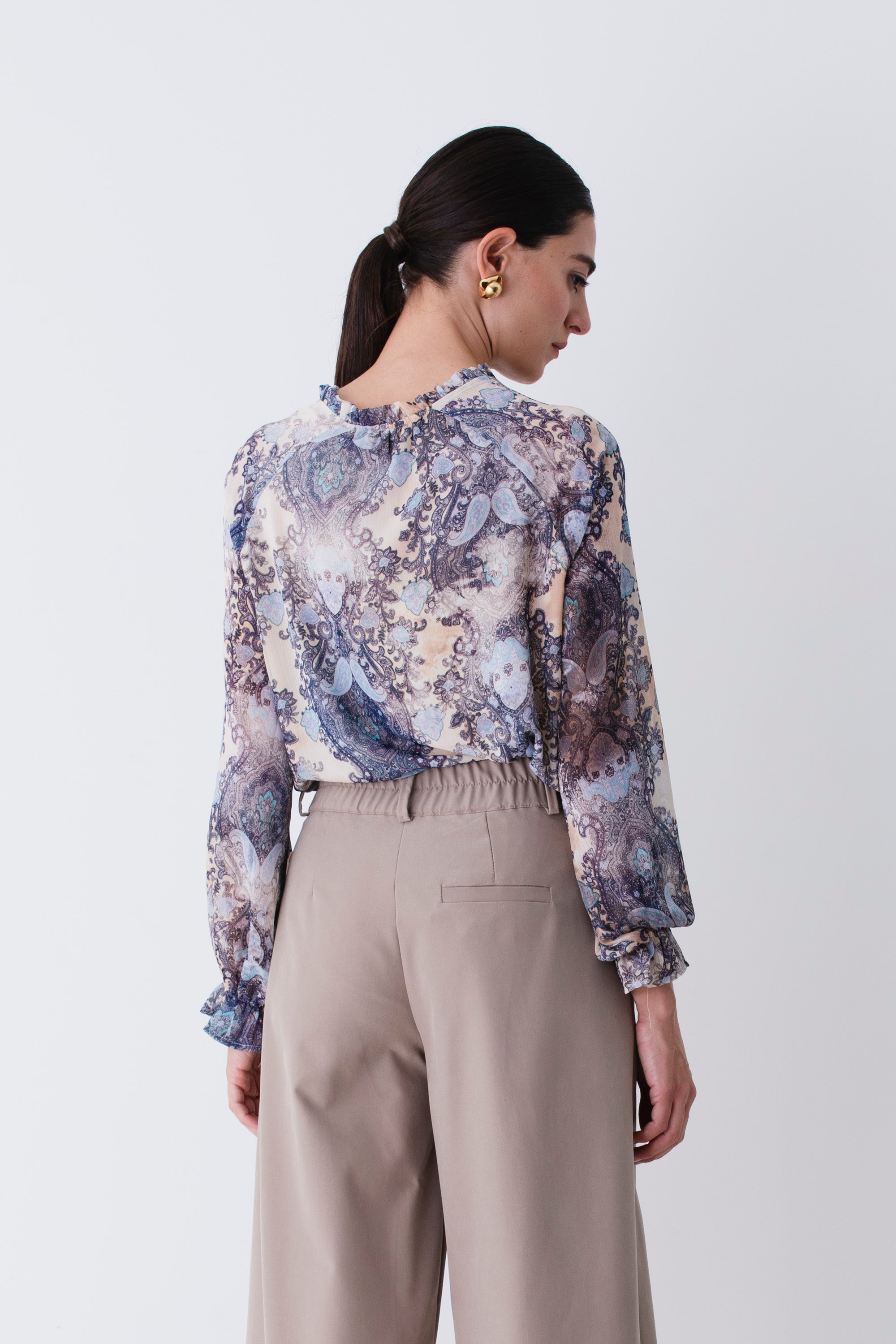 Camicia in georgette fantasia cachemire - FW26
