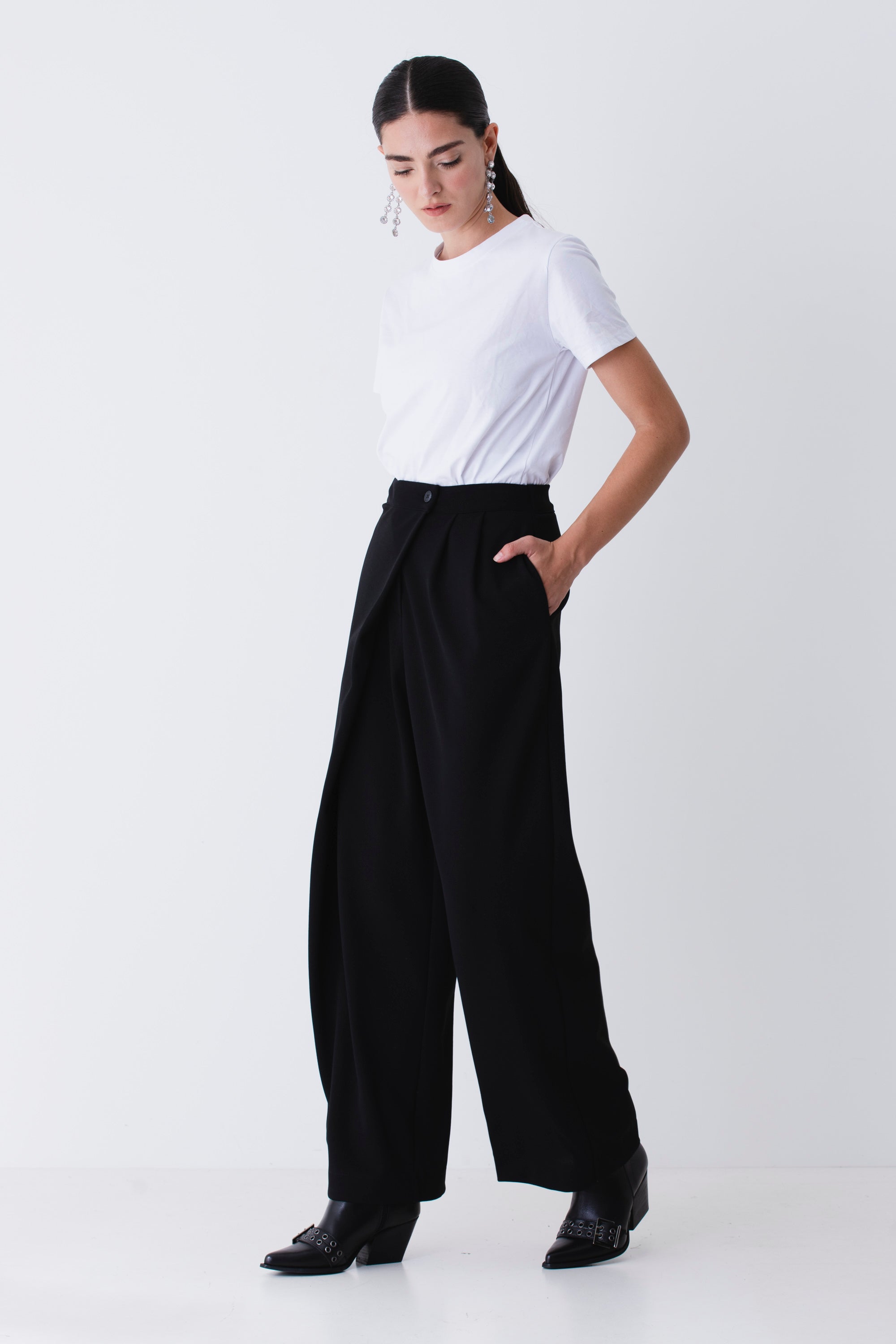 Pantalone sovrapposto in scuba crepe - FW26