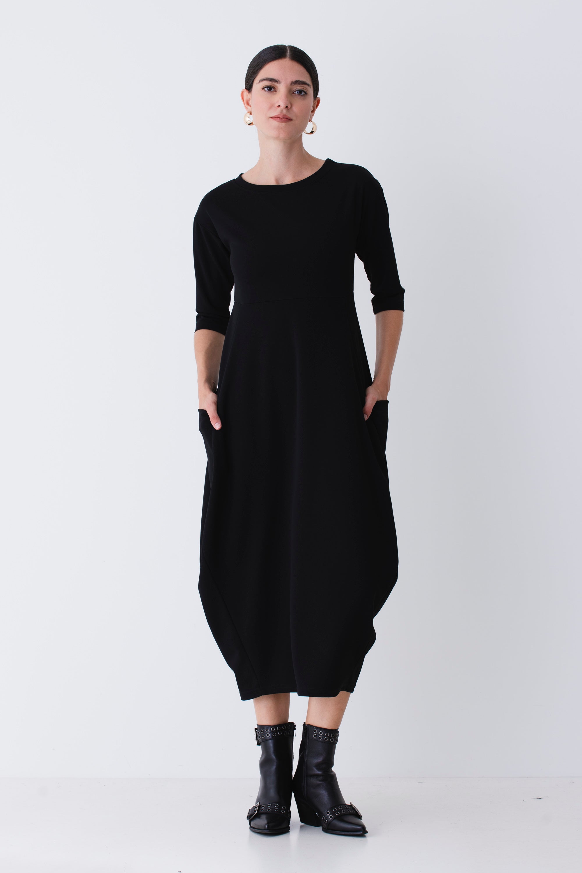 Abito lungo a uovo in scuba crepe - FW26