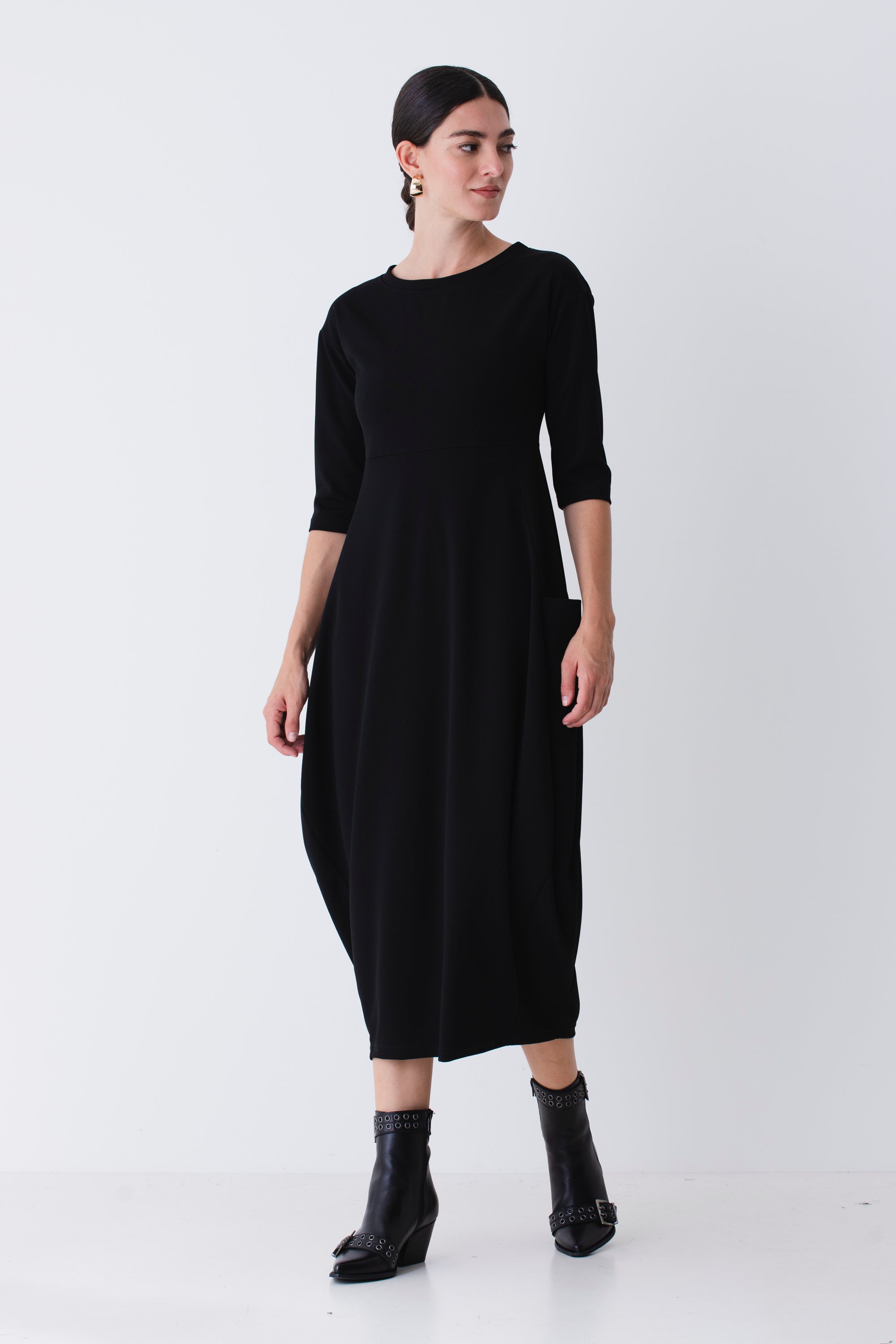 Abito lungo a uovo in scuba crepe - FW26