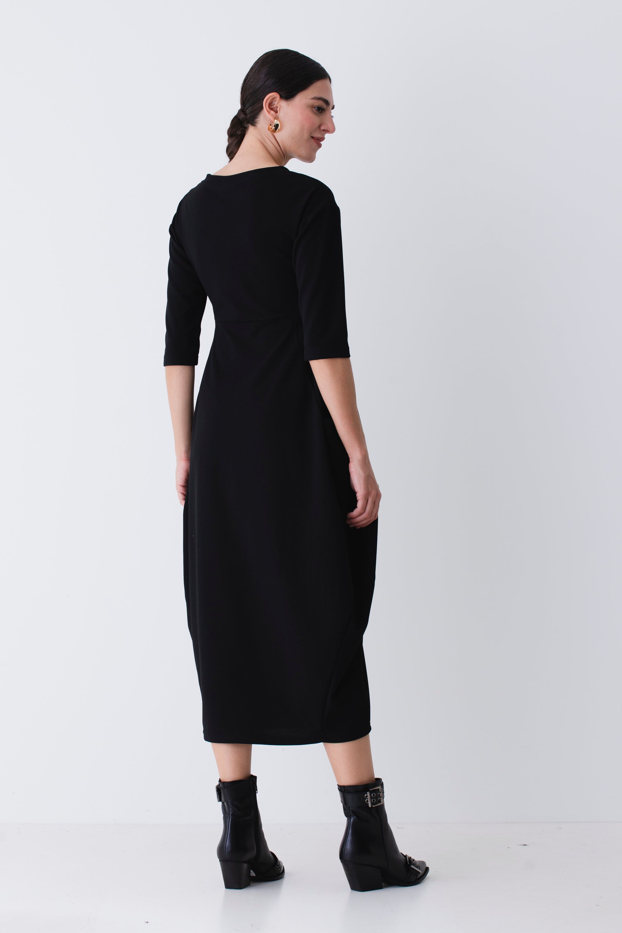 Abito lungo a uovo in scuba crepe - FW26