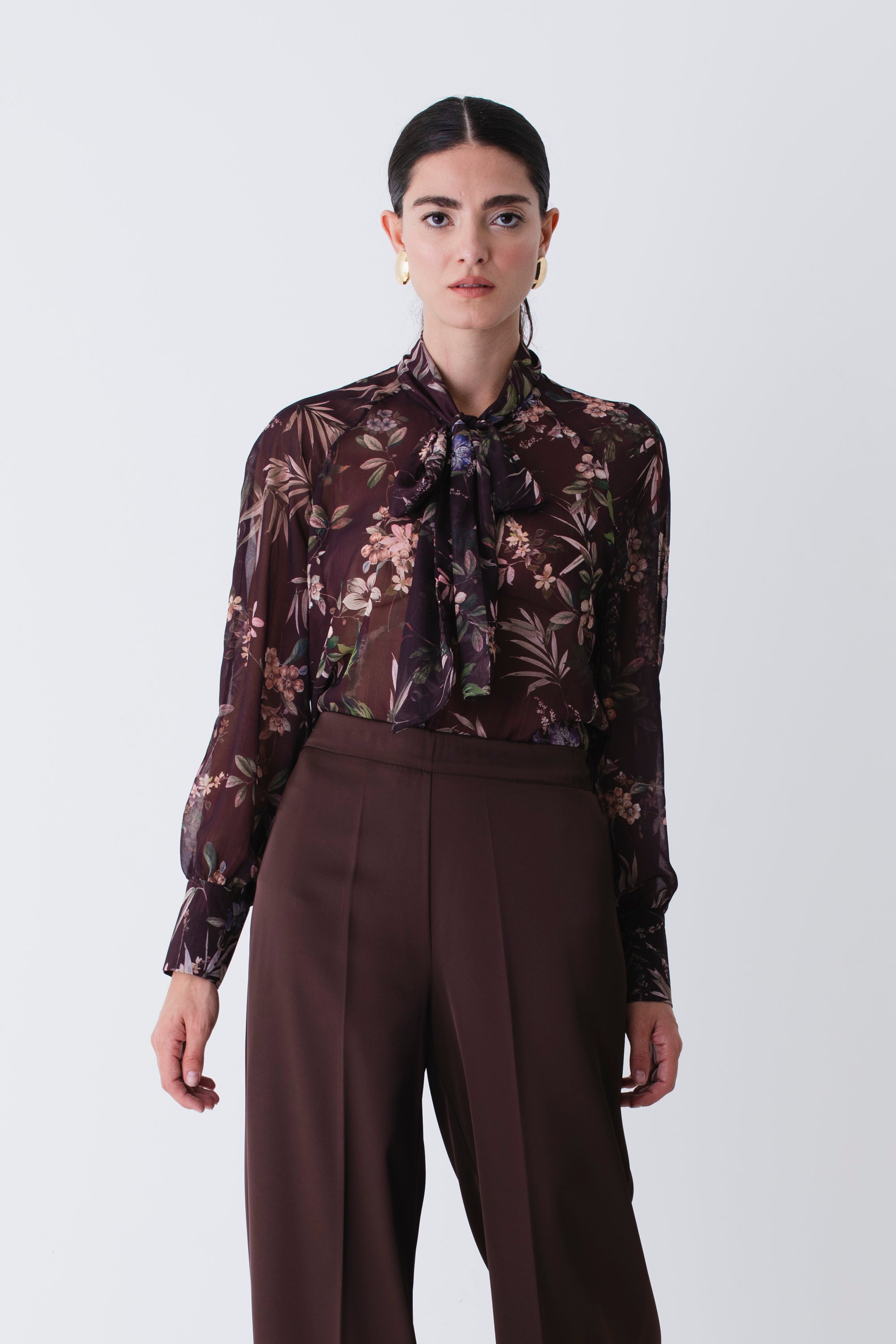 Camicia in georgette fantasia floreale - FW26