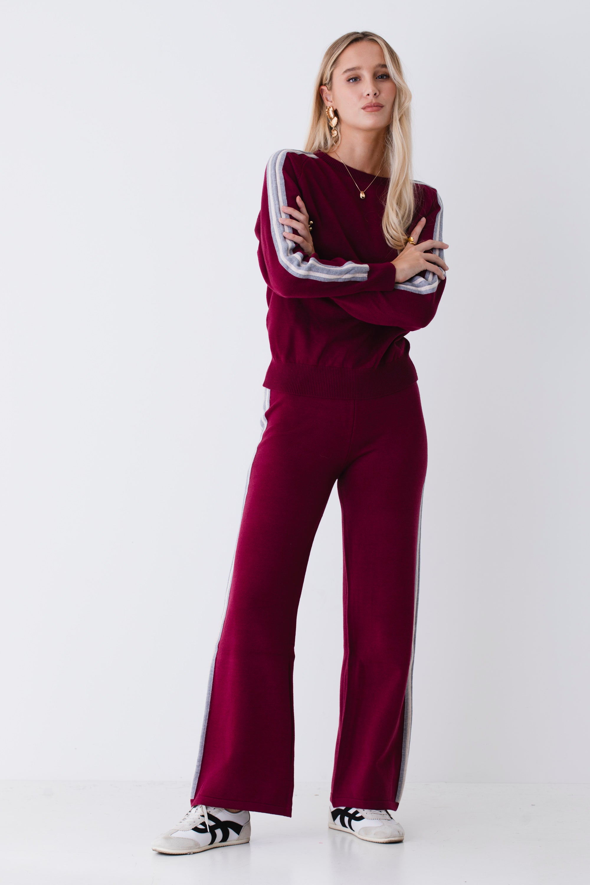 Pullover in maglia con bande a contrasto - FW26