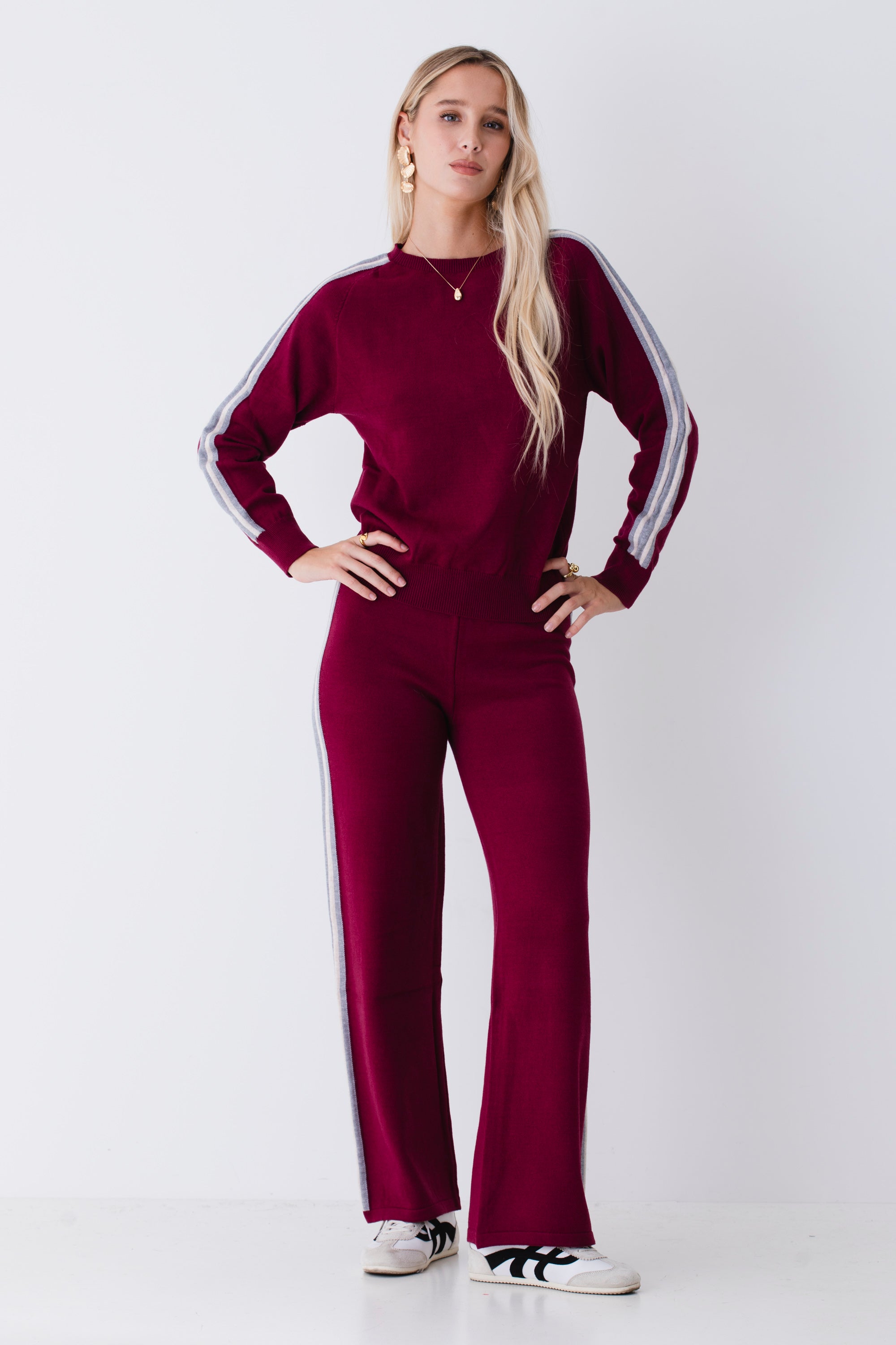 Pullover in maglia con bande a contrasto - FW26