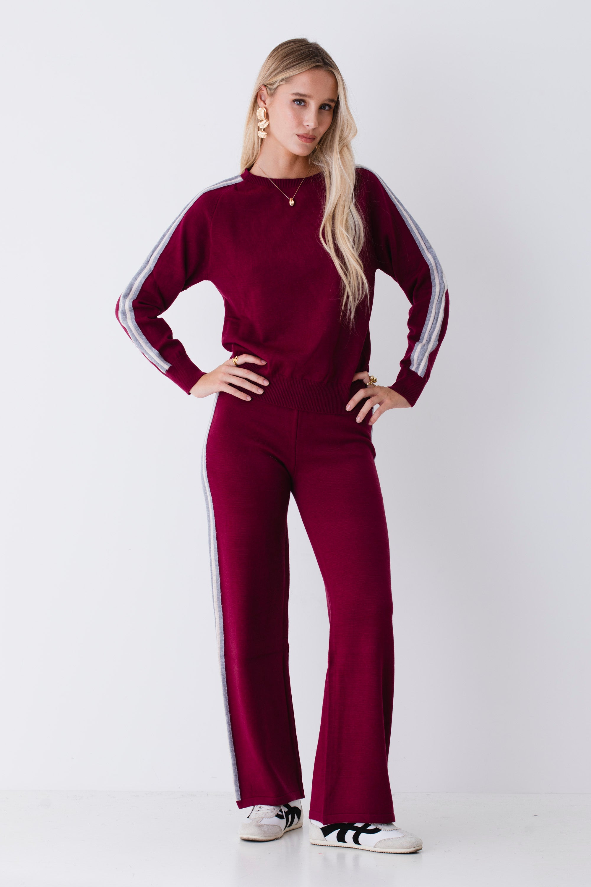 Pullover in maglia con bande a contrasto - FW26