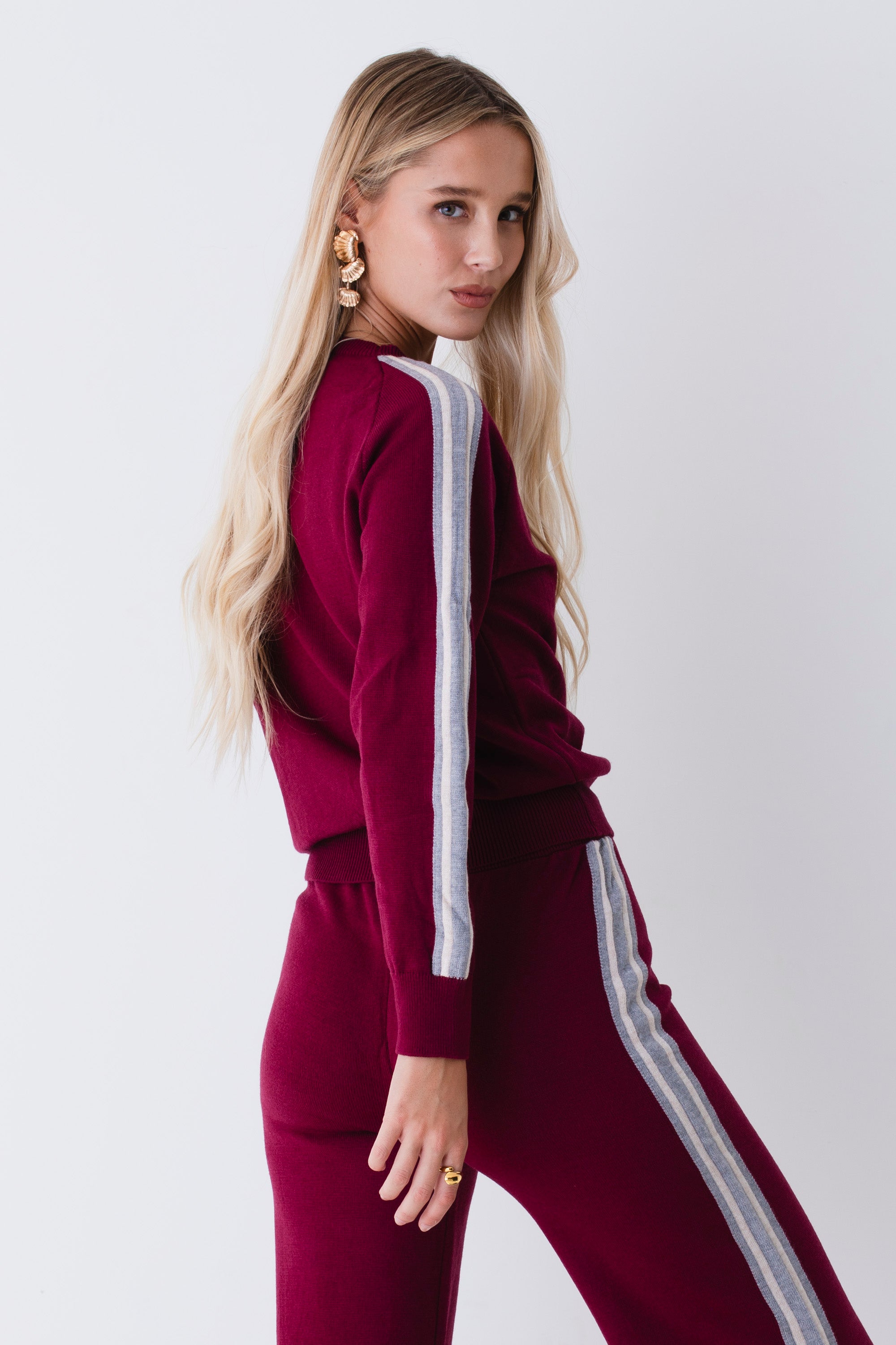 Pullover in maglia con bande a contrasto - FW26