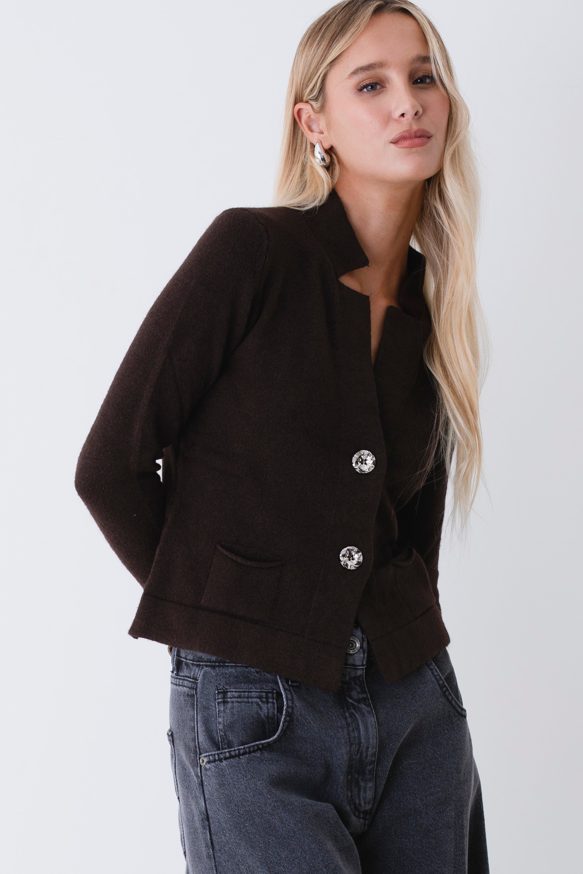 Giacca in maglia con taschine - FW26