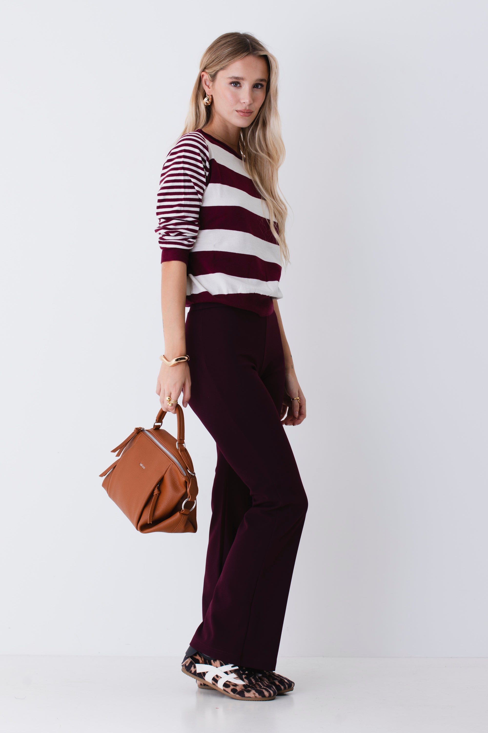 Pantalone a zampa in scuba crepe - FW26