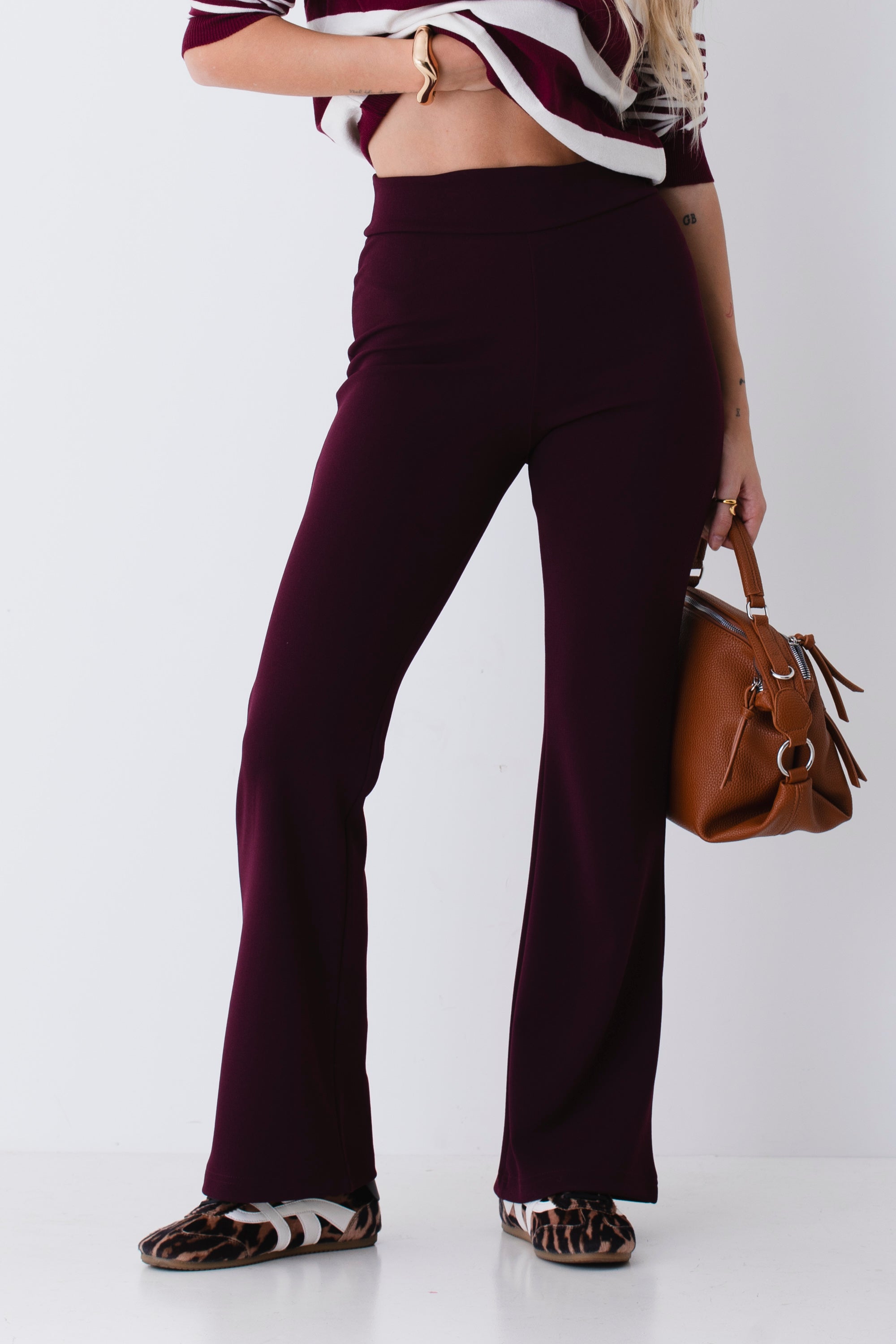 Pantalone a zampa in scuba crepe - FW26