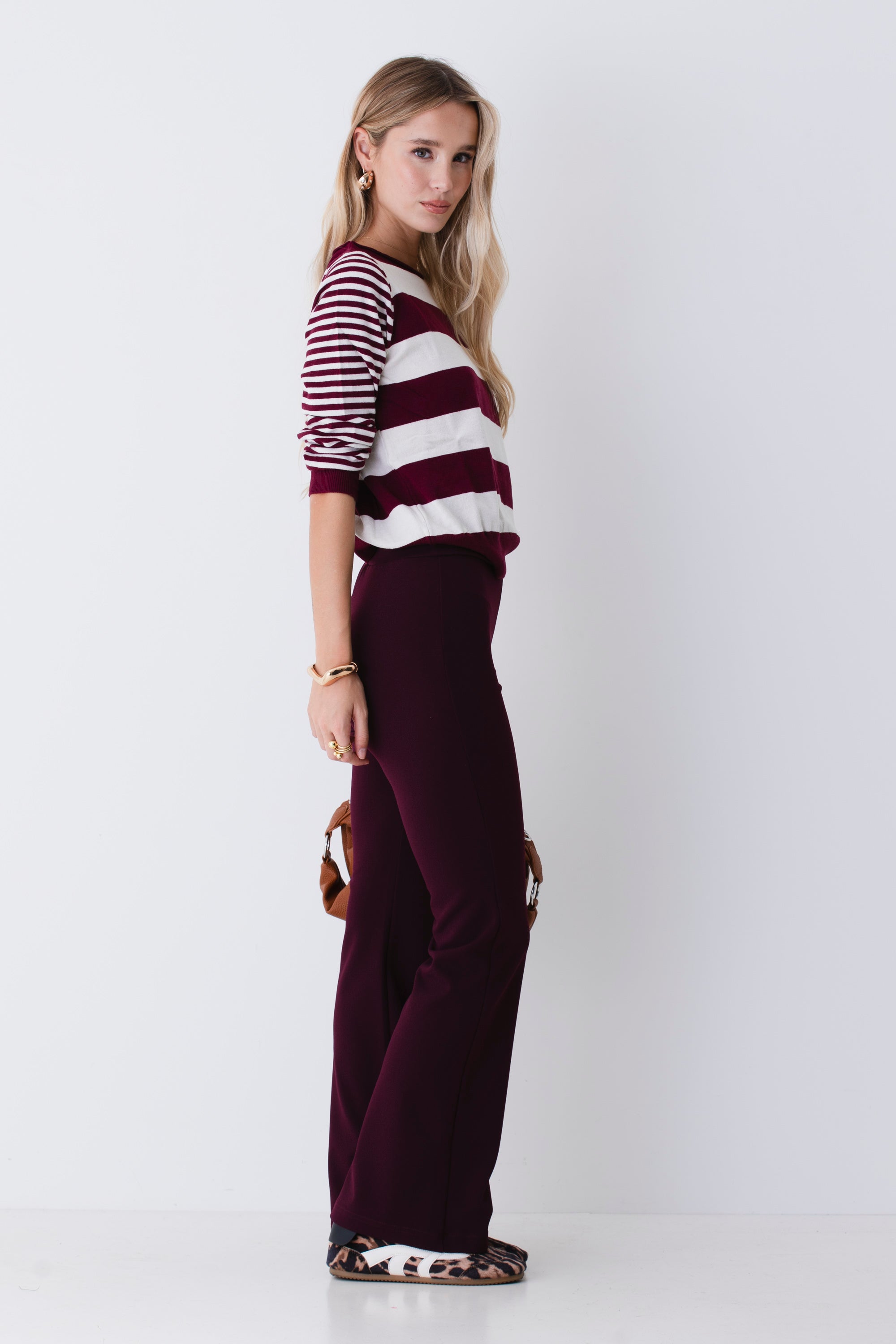Pantalone a zampa in scuba crepe - FW26