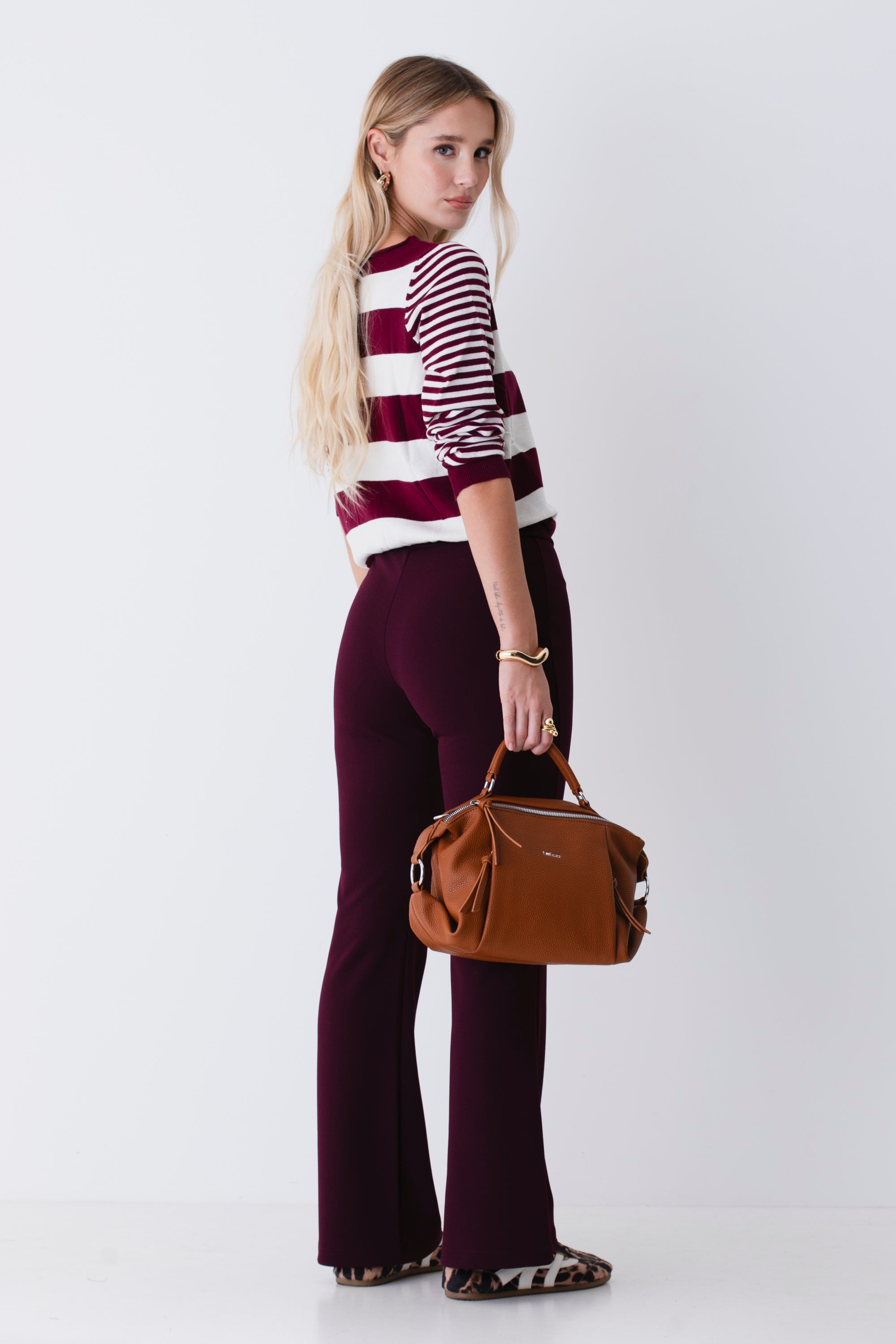 Pantalone a zampa in scuba crepe - FW26