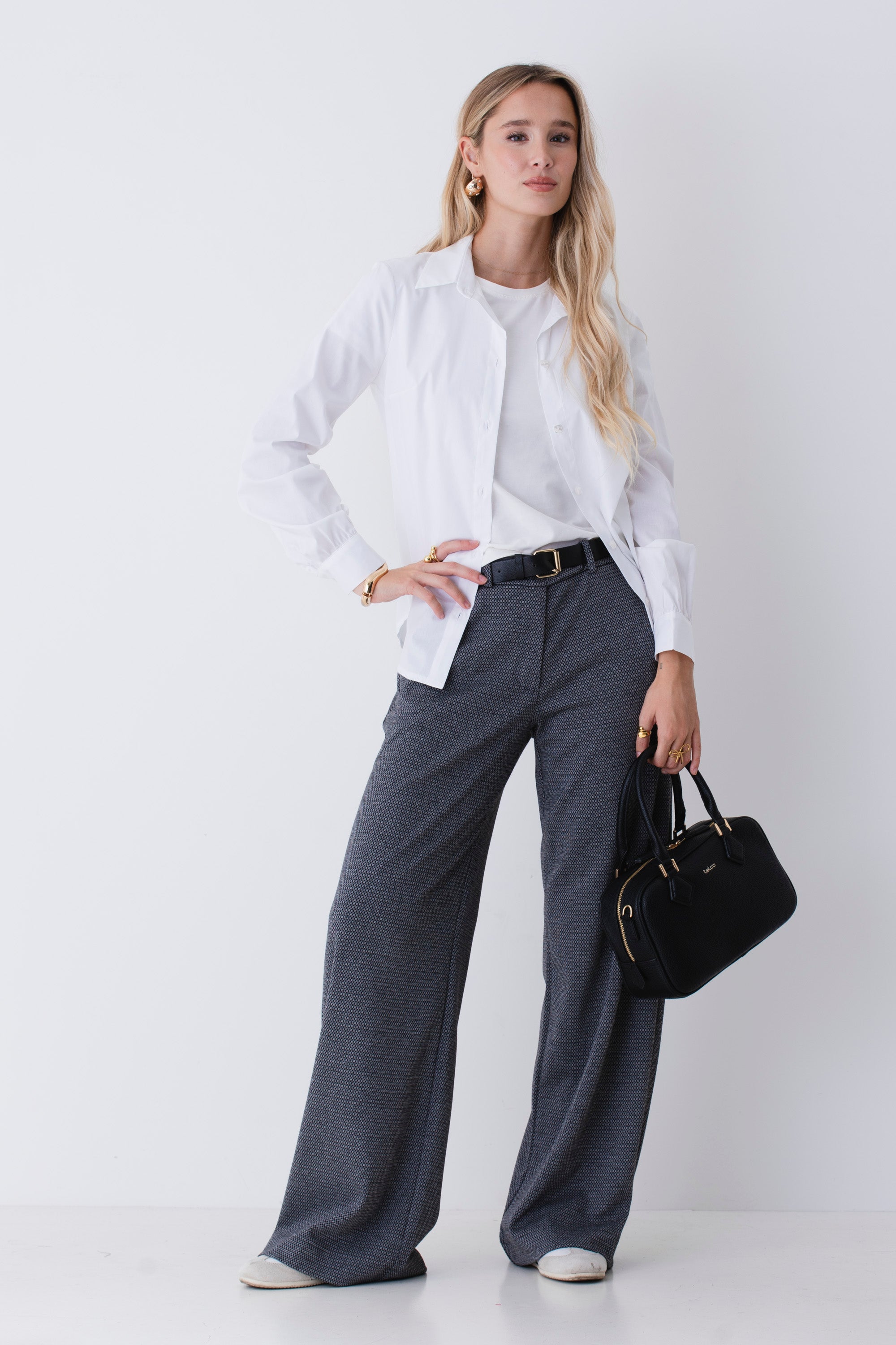 Pantalone palazzo fantasia geometrica - FW26