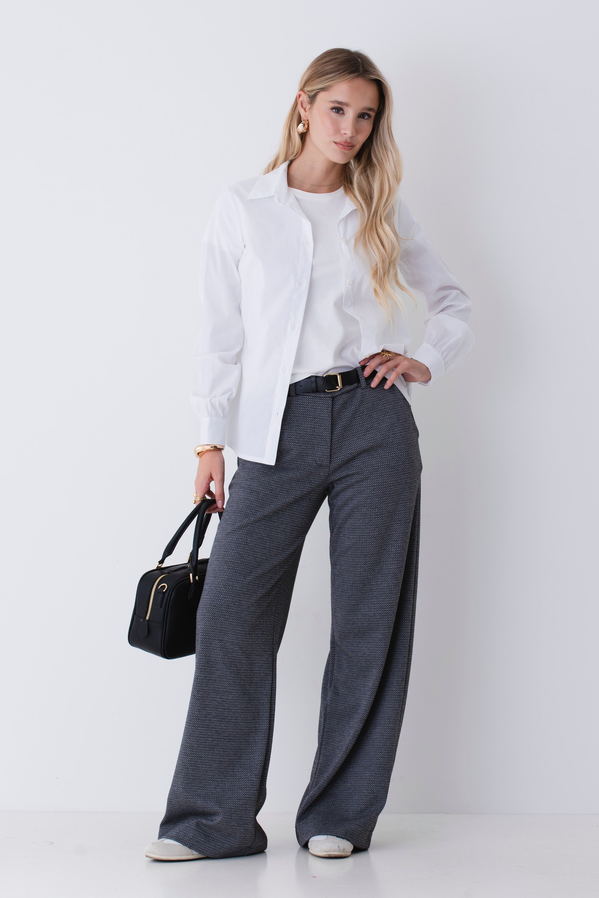 Pantalone palazzo fantasia geometrica - FW26