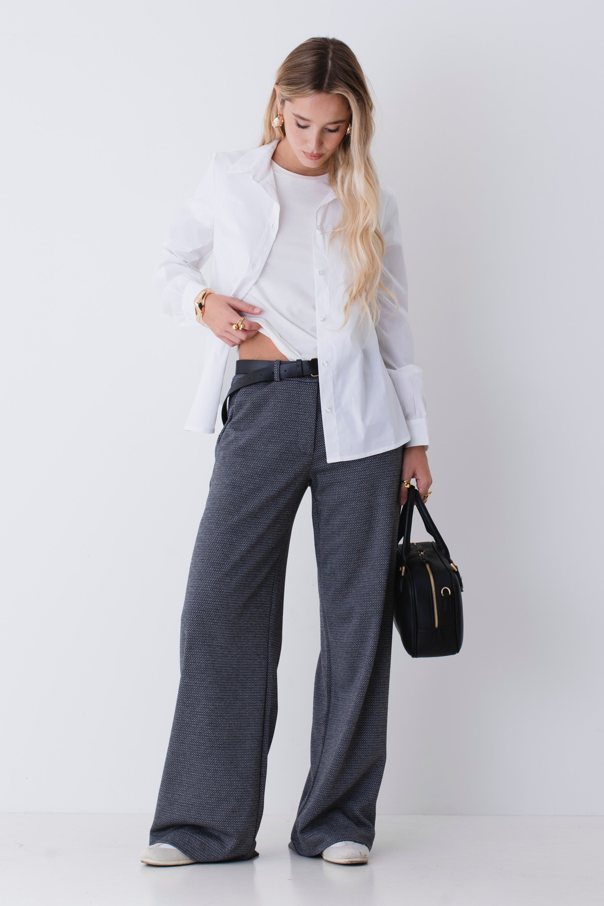 Pantalone palazzo fantasia geometrica - FW26