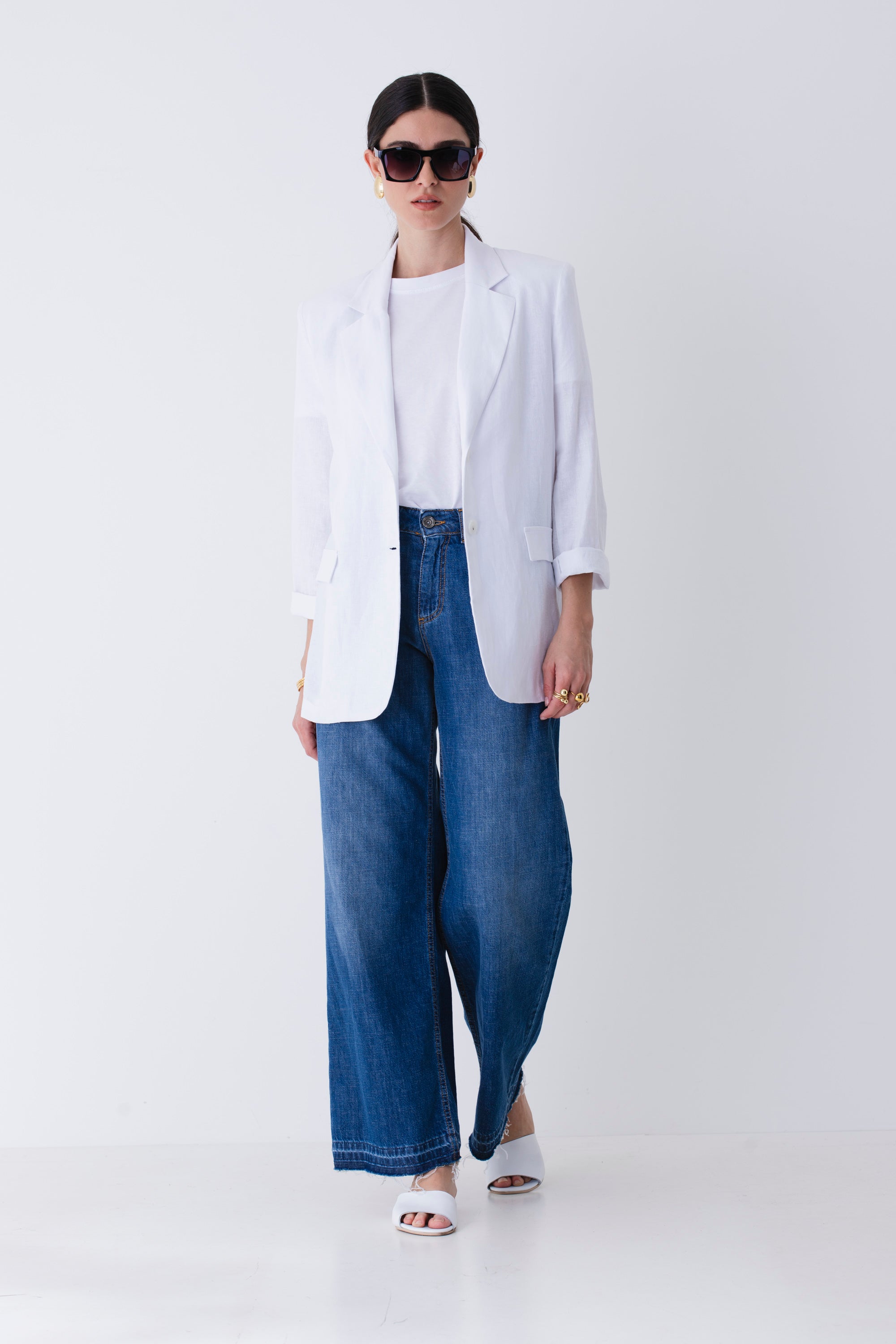 Blazer over ad un petto in viscosa - PE25