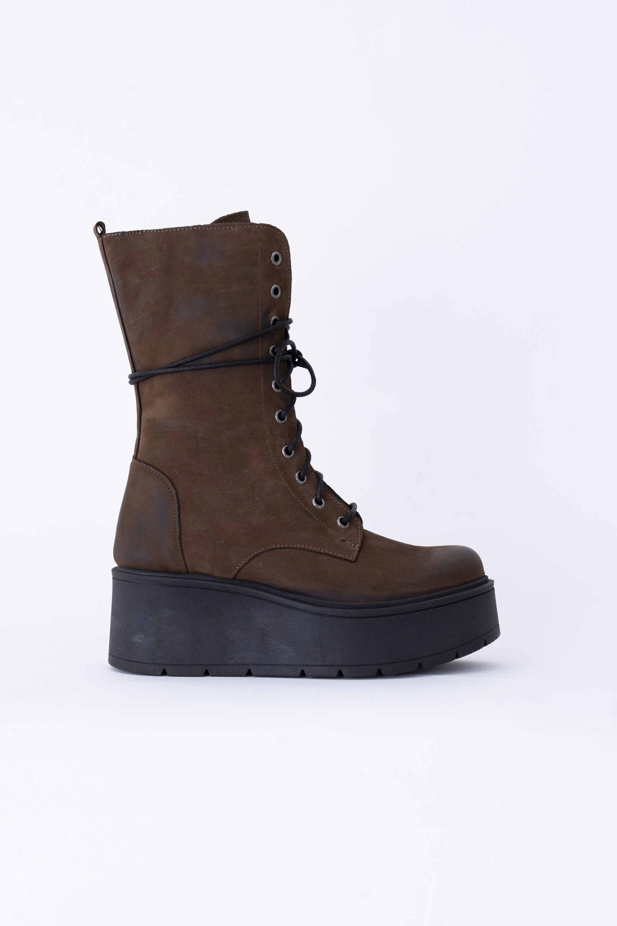 Stivale con risvolto in pelle - FW26