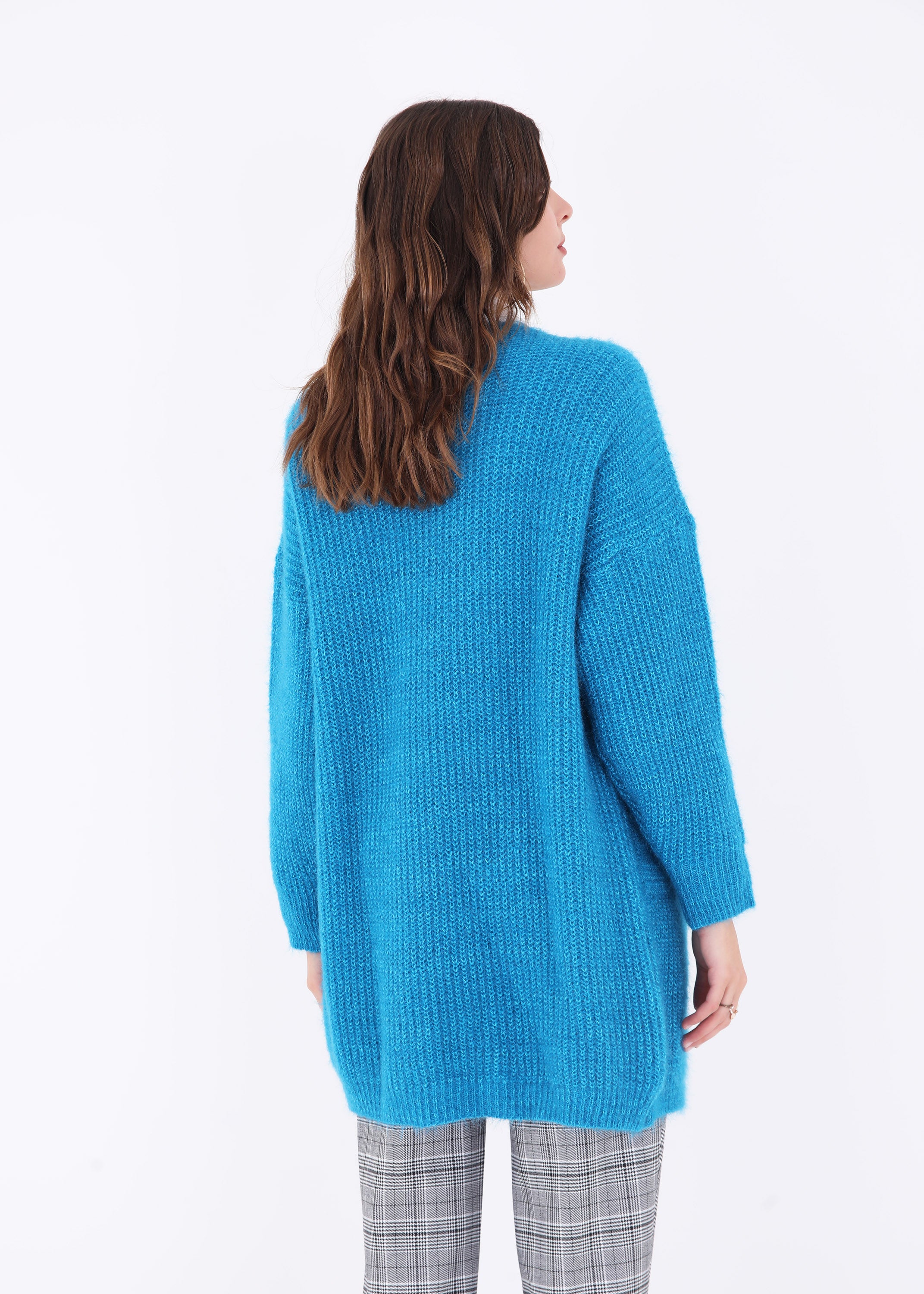 Cardigan in maglia effetto mohair con tasche - FW23