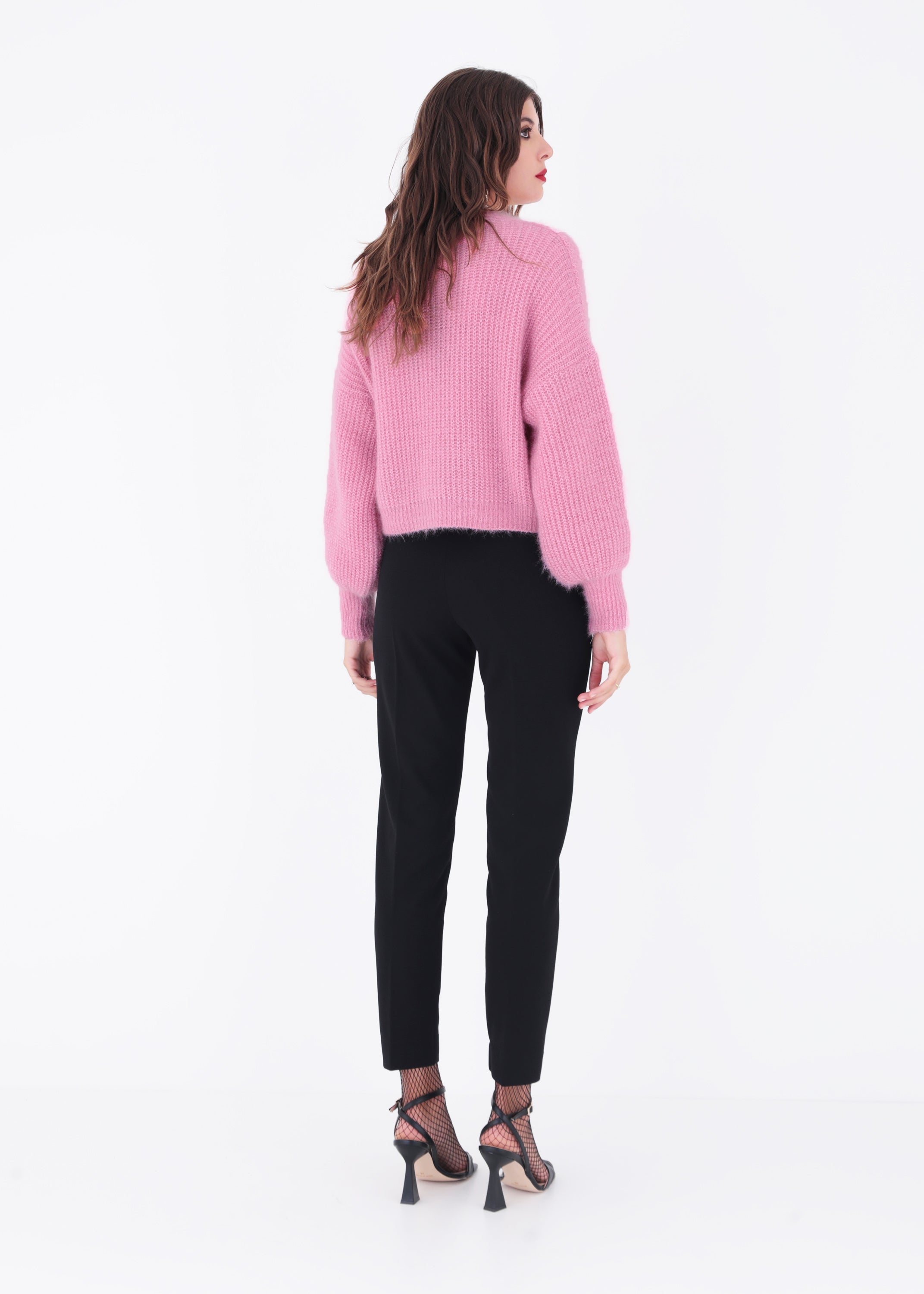 Giacca in maglia effetto mohair con bottoni gioiello - FW23