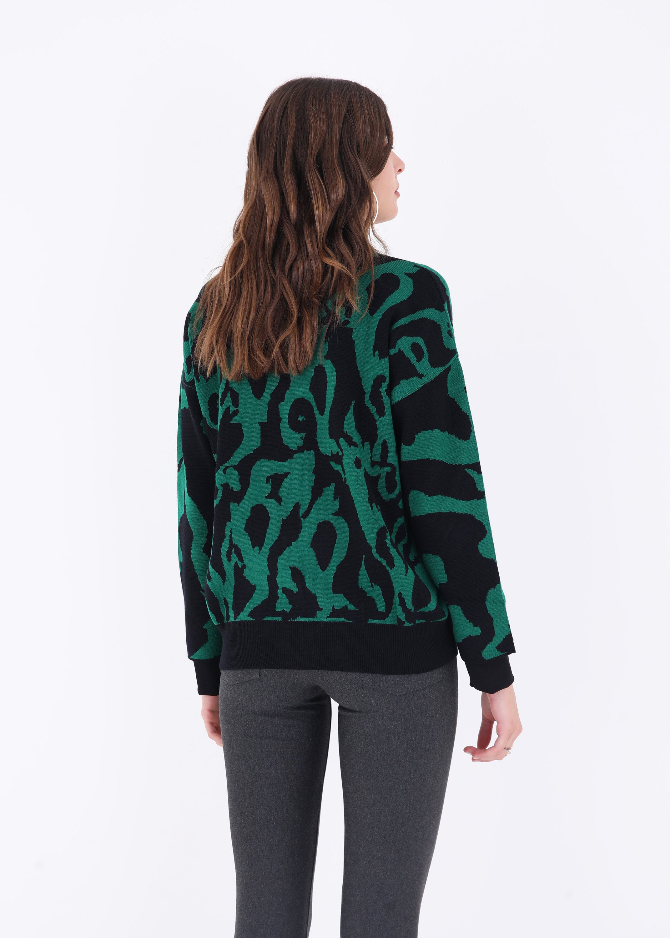 Cardigan con bottoni in maglia jacquard - FW23