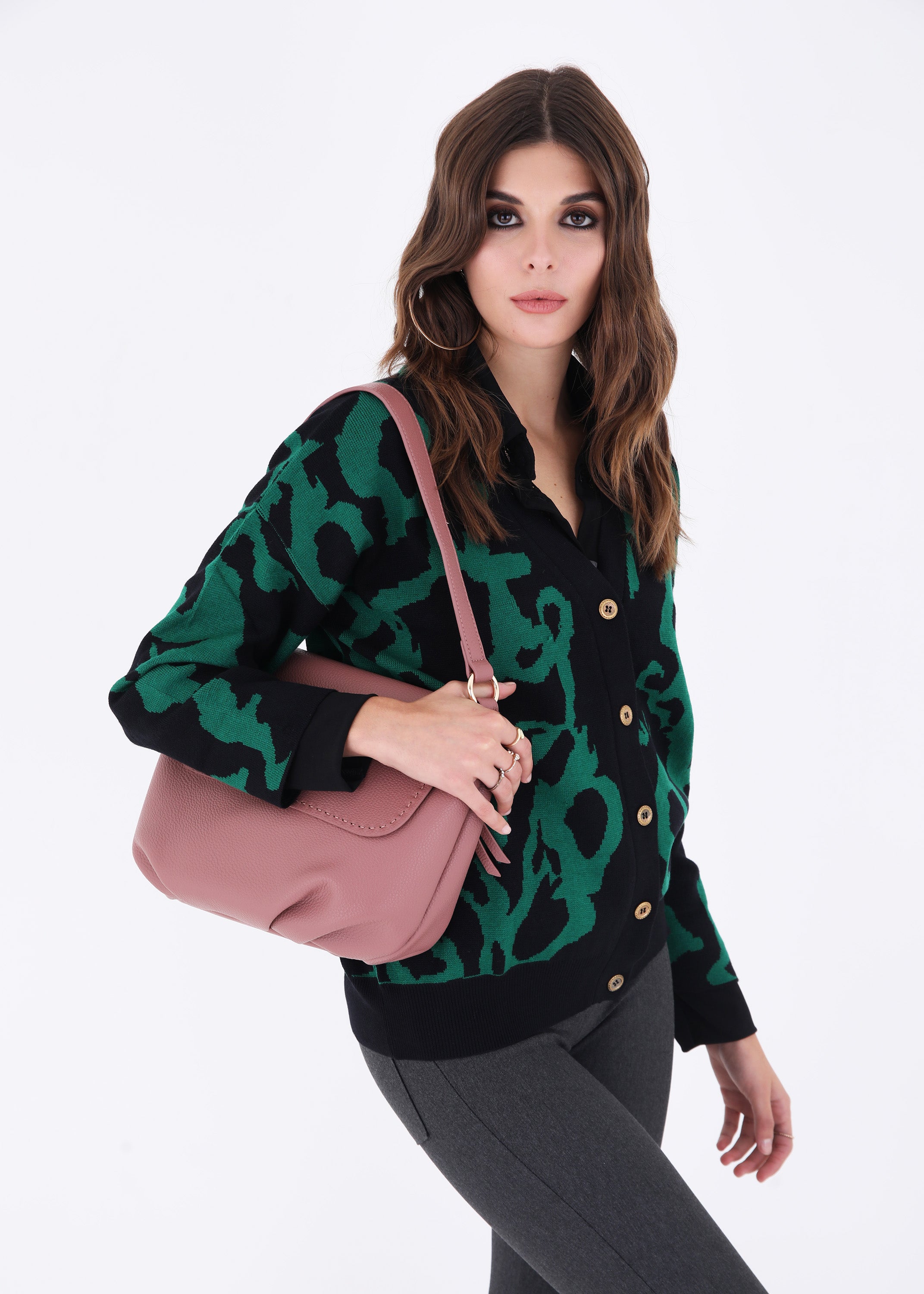 Cardigan con bottoni in maglia jacquard - FW23