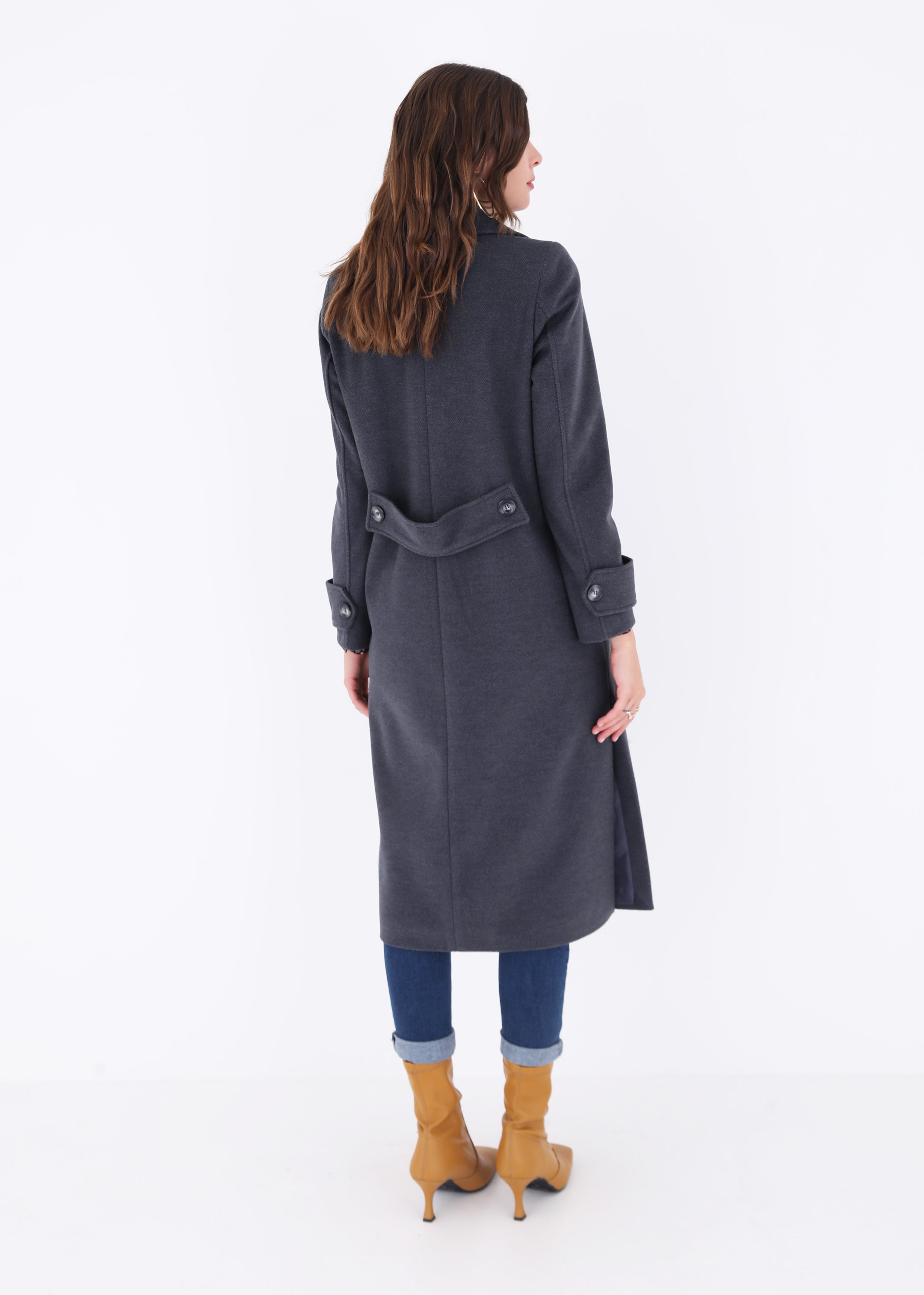Cappotto midi doppio petto in panno - FW23