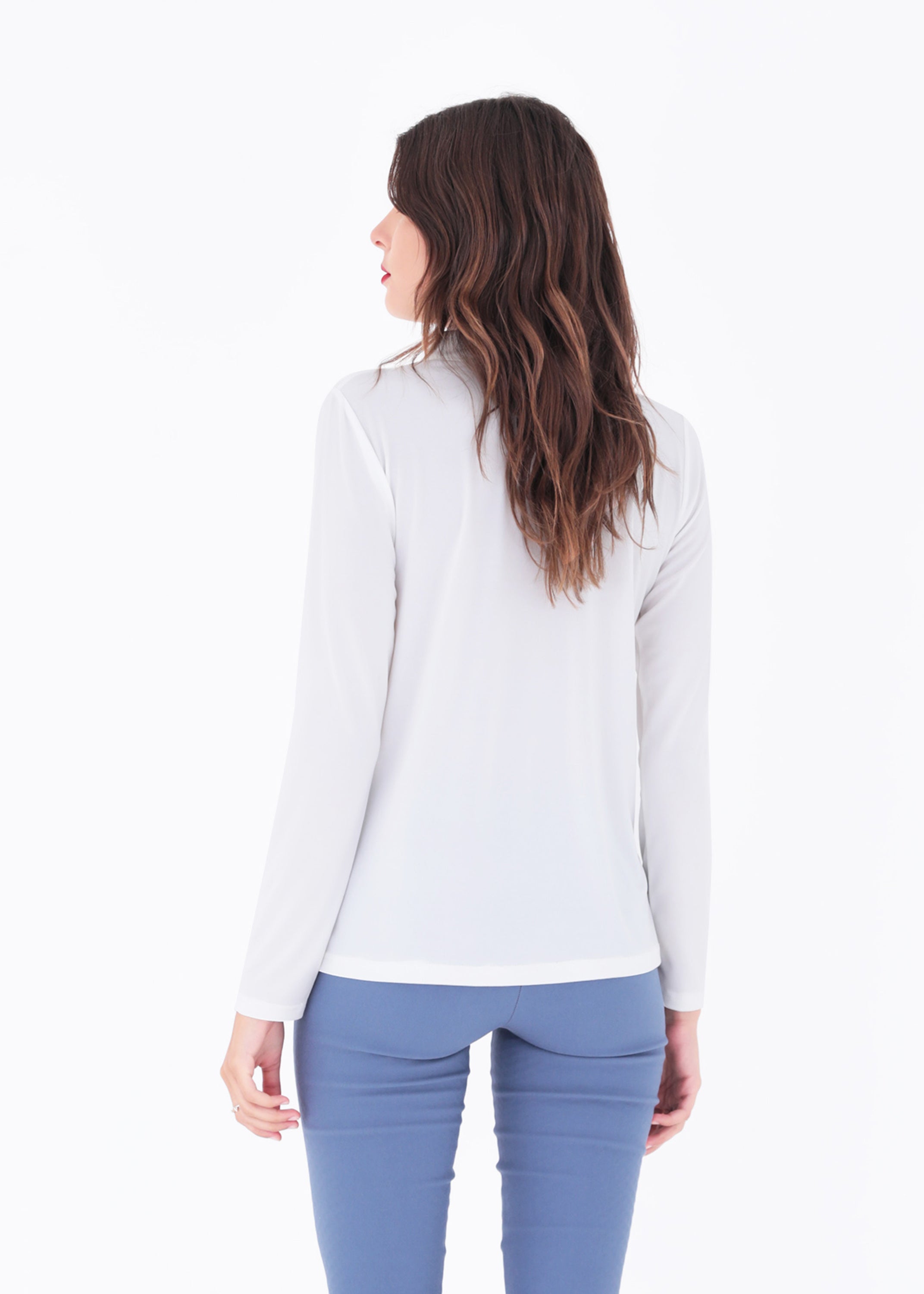 Camicia con rouches in jersey elasticizzato - FW23
