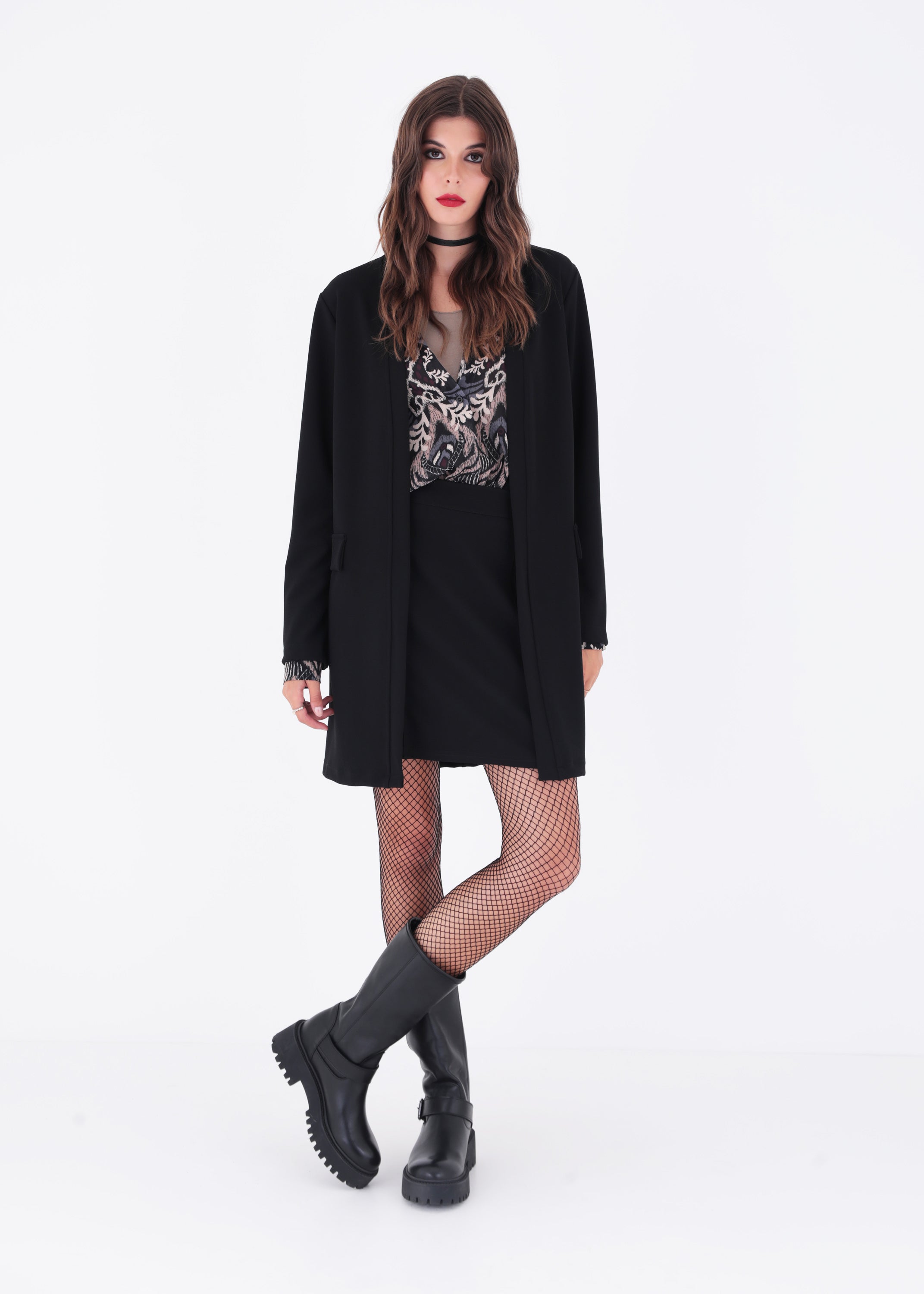 Giacca lunga in scuba crepe - FW23