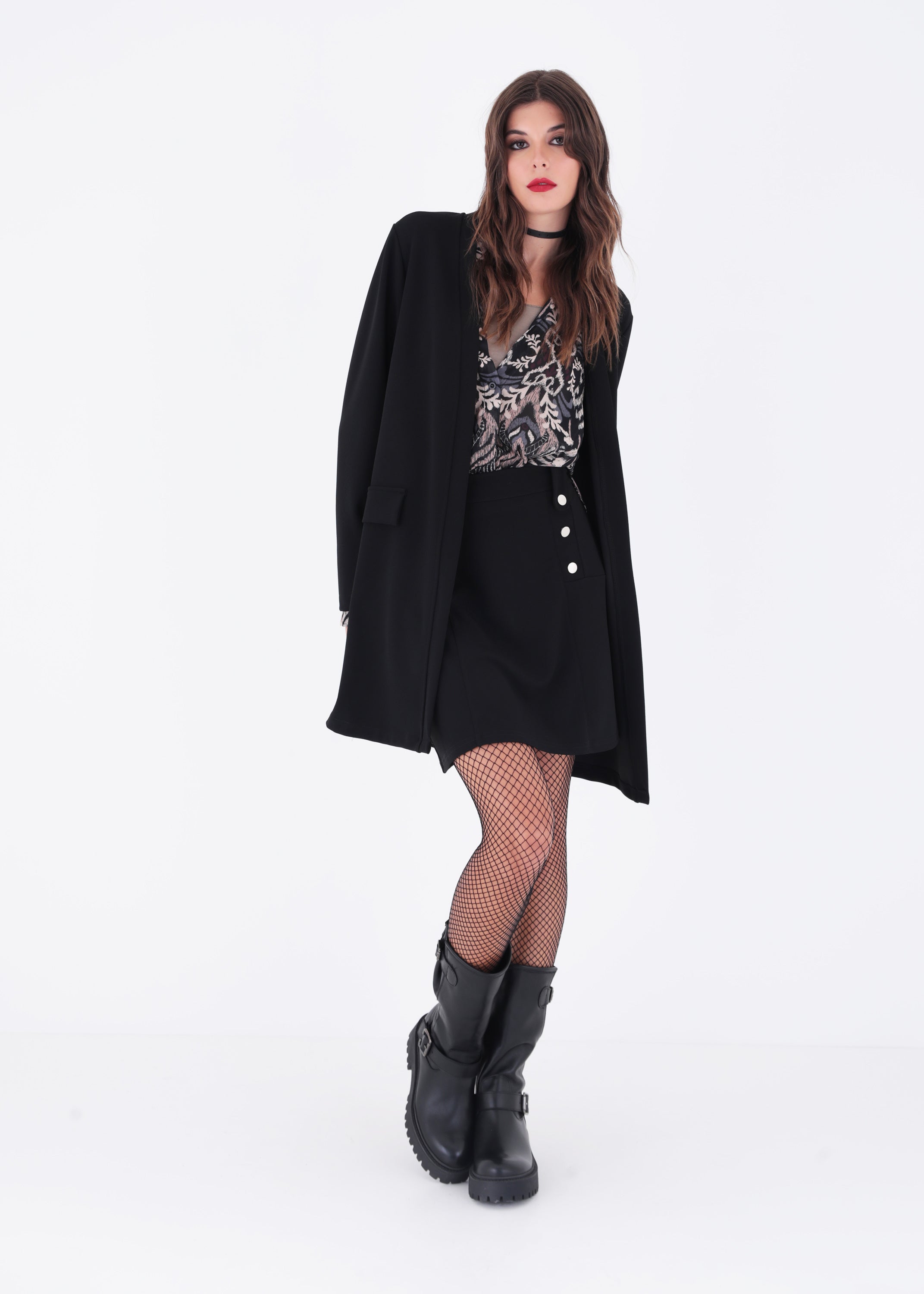 Giacca lunga in scuba crepe - FW23