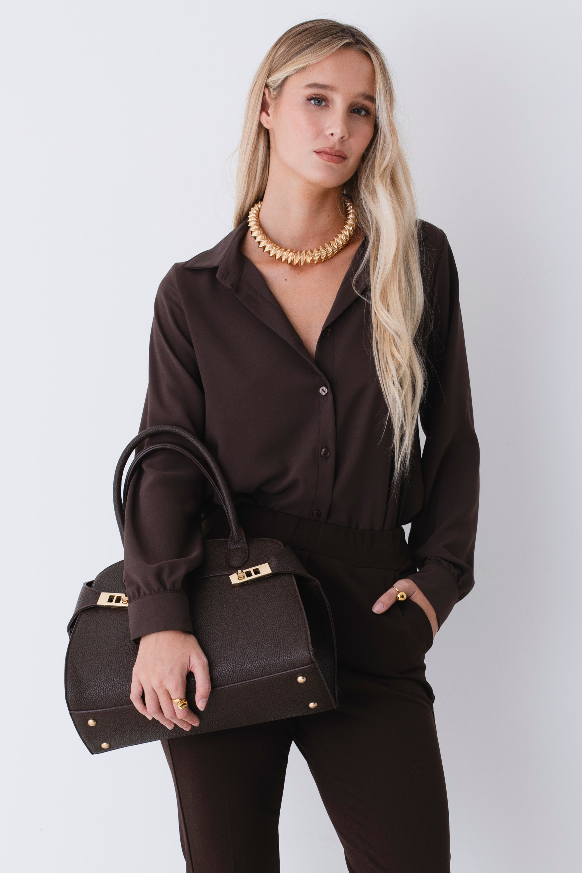 Camicia in tessuto effetto seta - FW26