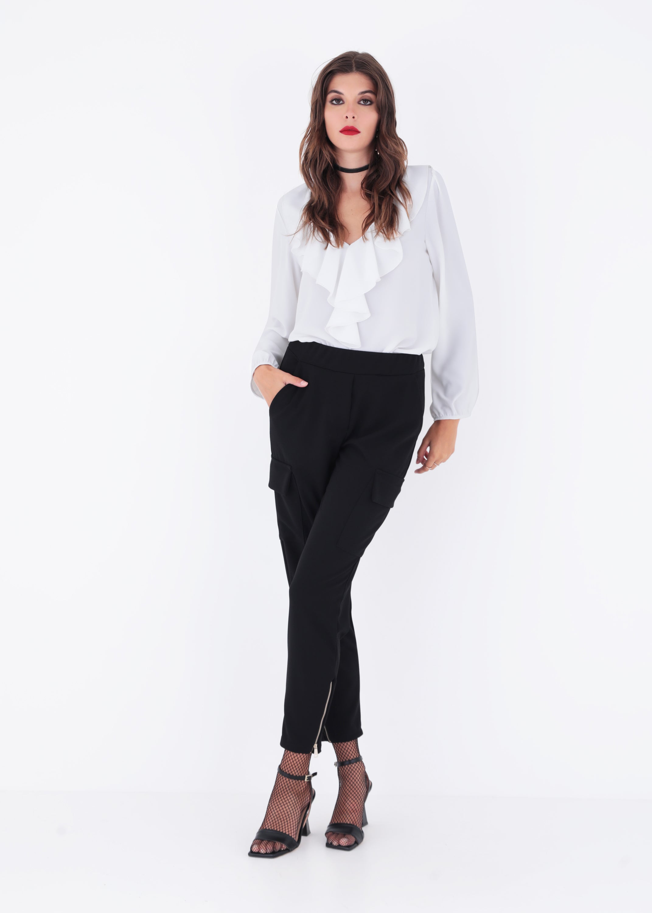 Pantalone cargo in scuba crepe - FW23