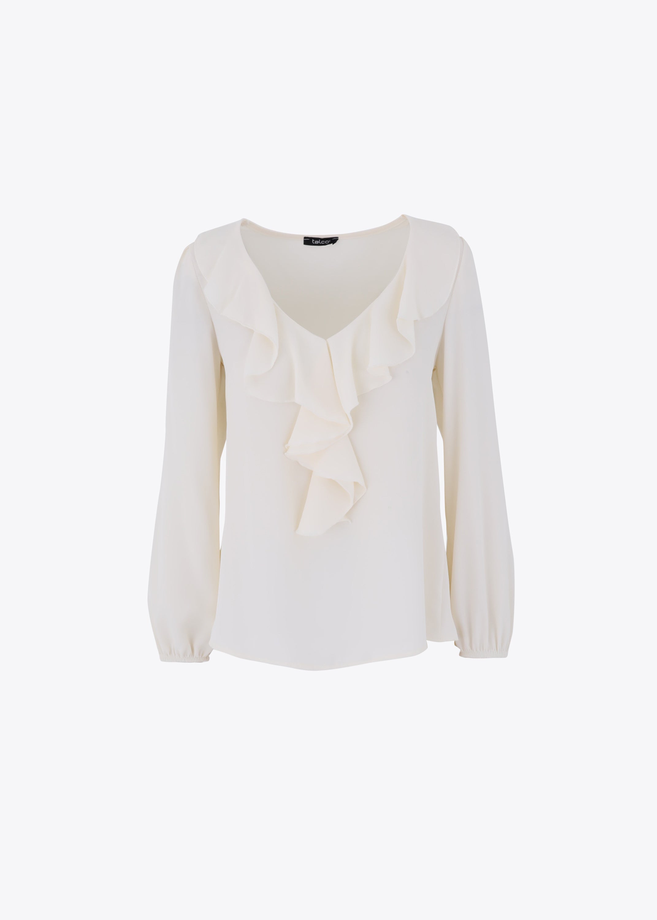 Blusa con rocuhes in mano seta - FW23