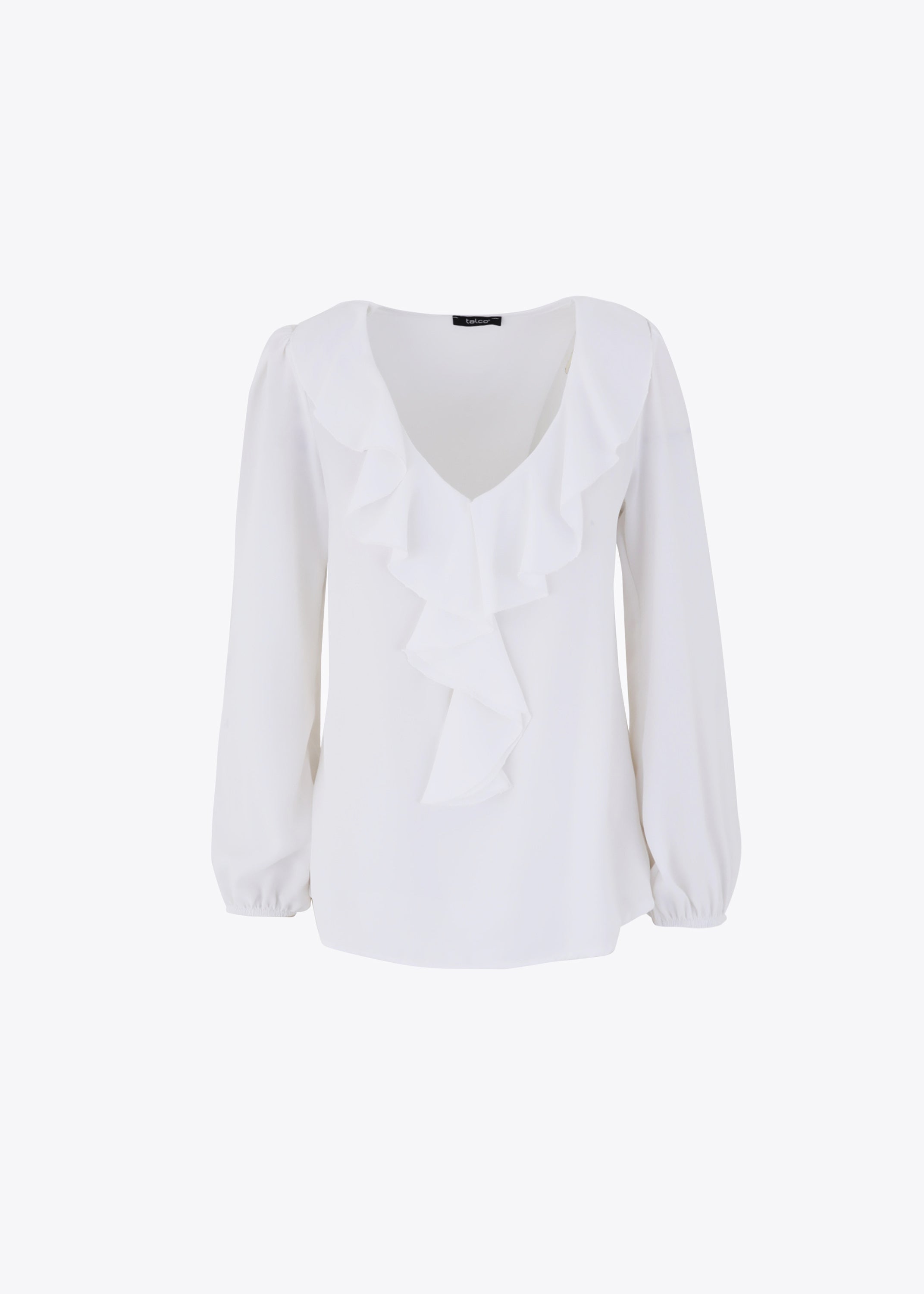 Blusa con rocuhes in mano seta - FW23