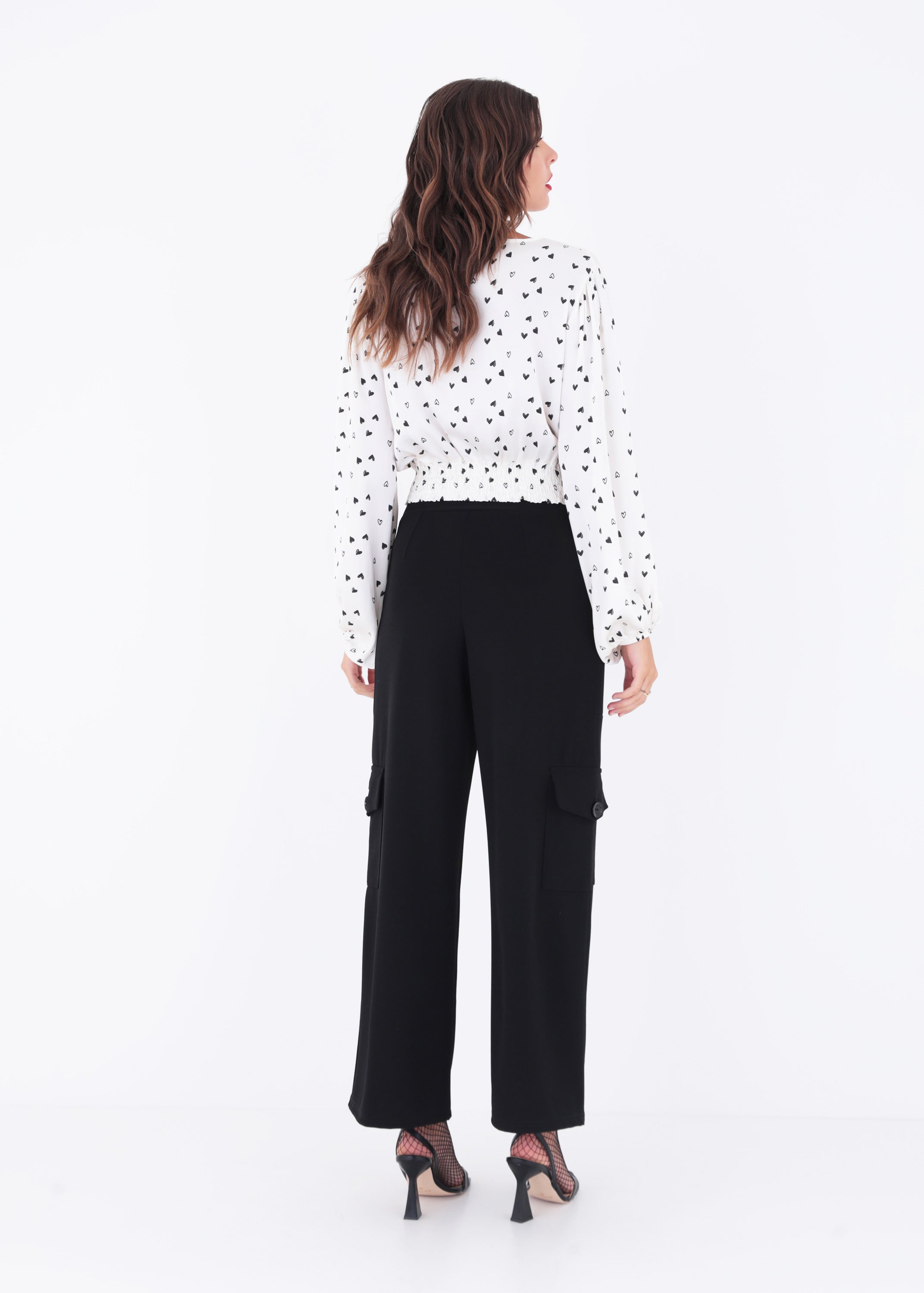 Pantalone cargo palazzo in scuba crepe - FW23