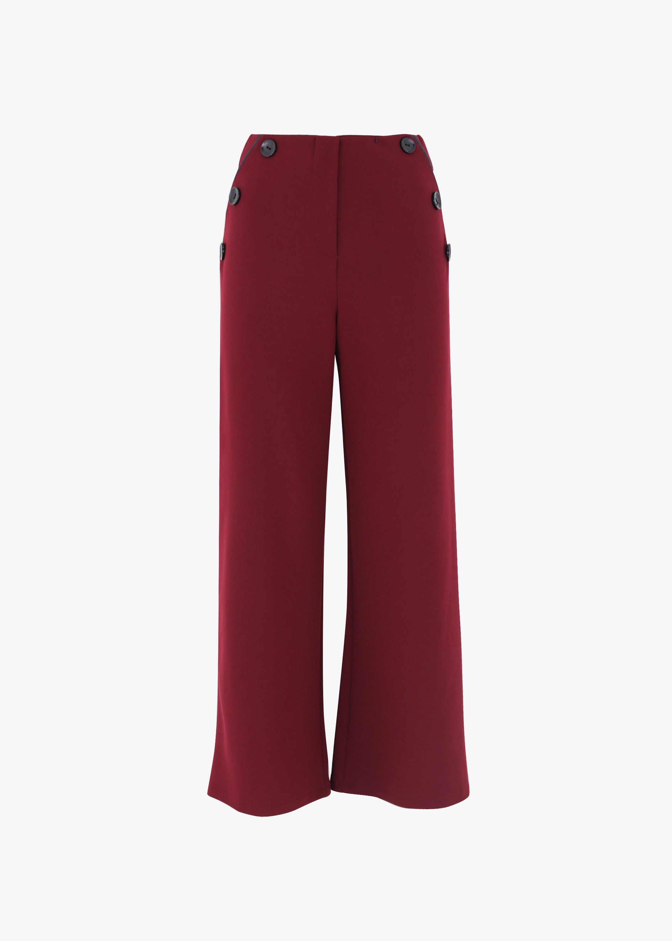 Pantalone palazzo con bottoni in scuba crepe - FW23