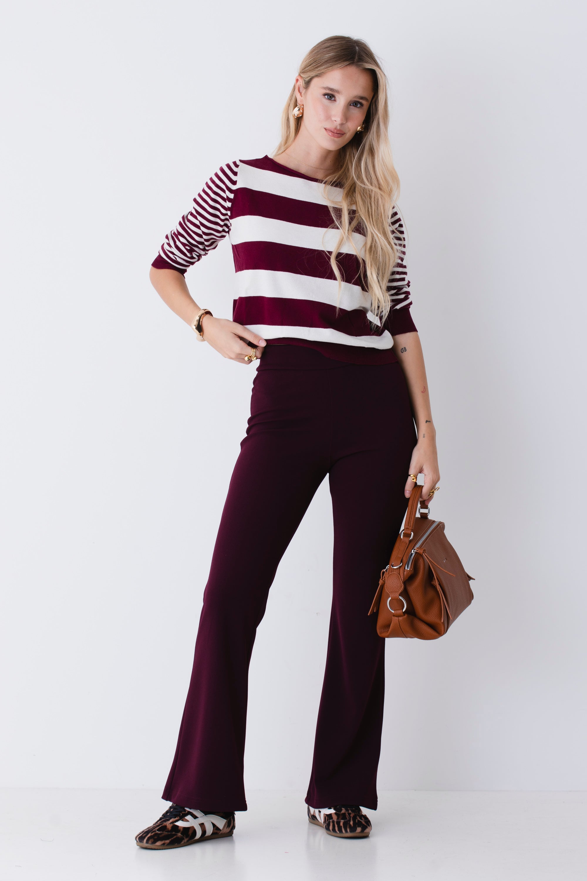Pantalone a zampa in scuba crepe - FW26