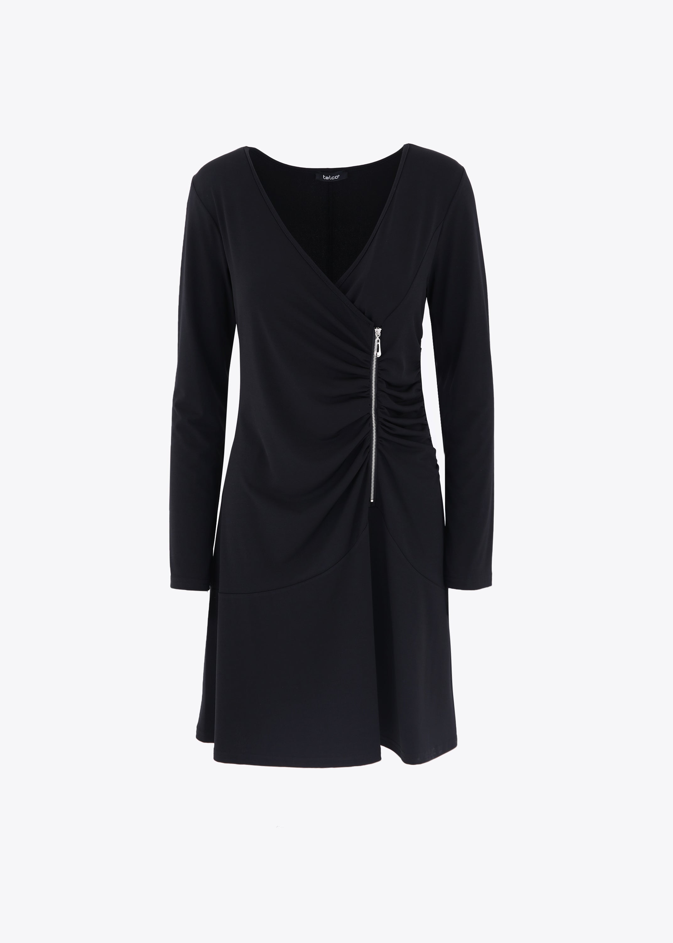 Abito corto in jersey con cerniera - FW23