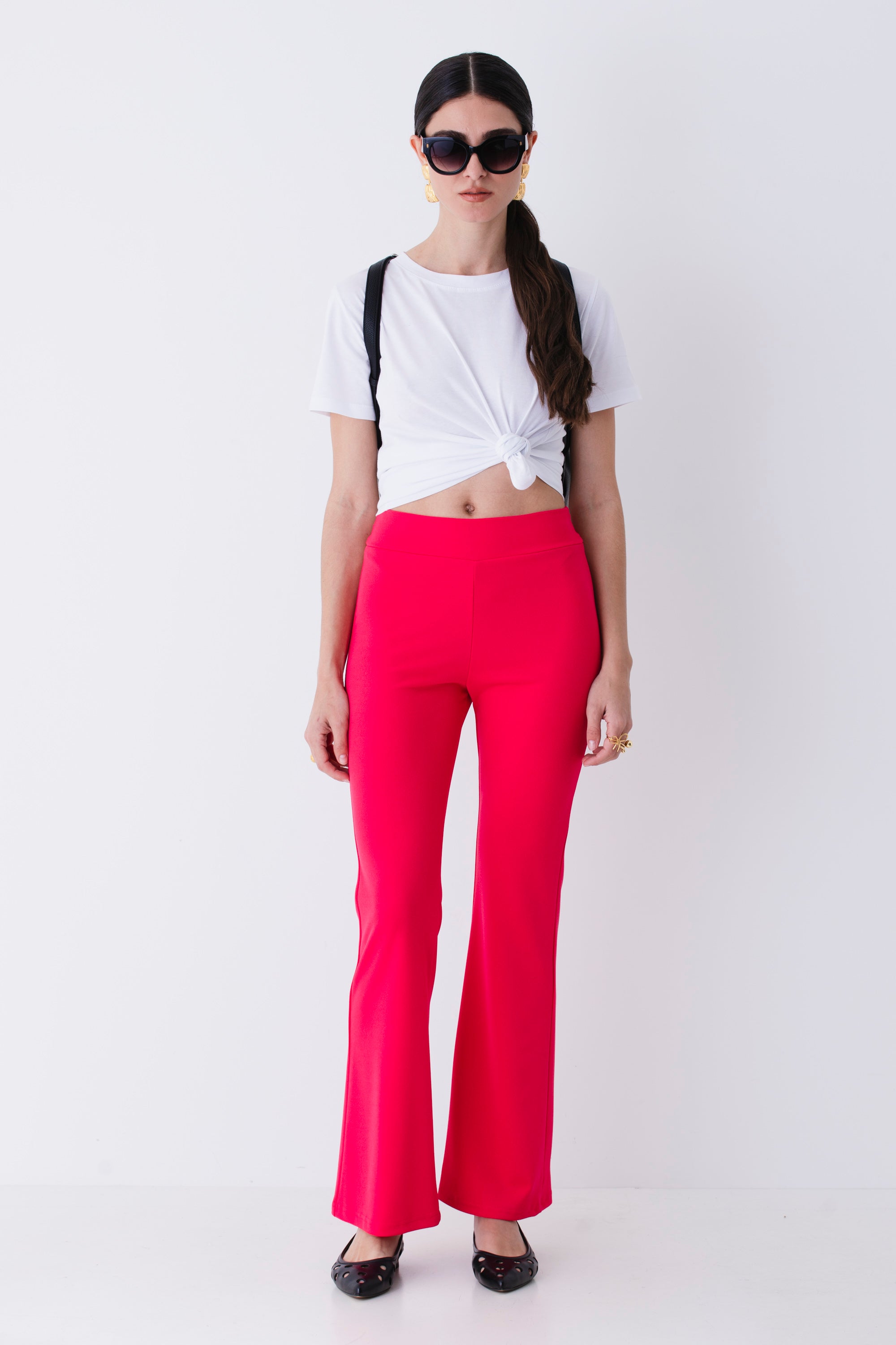 Pantalone a zampa in scuba crepe - PE25