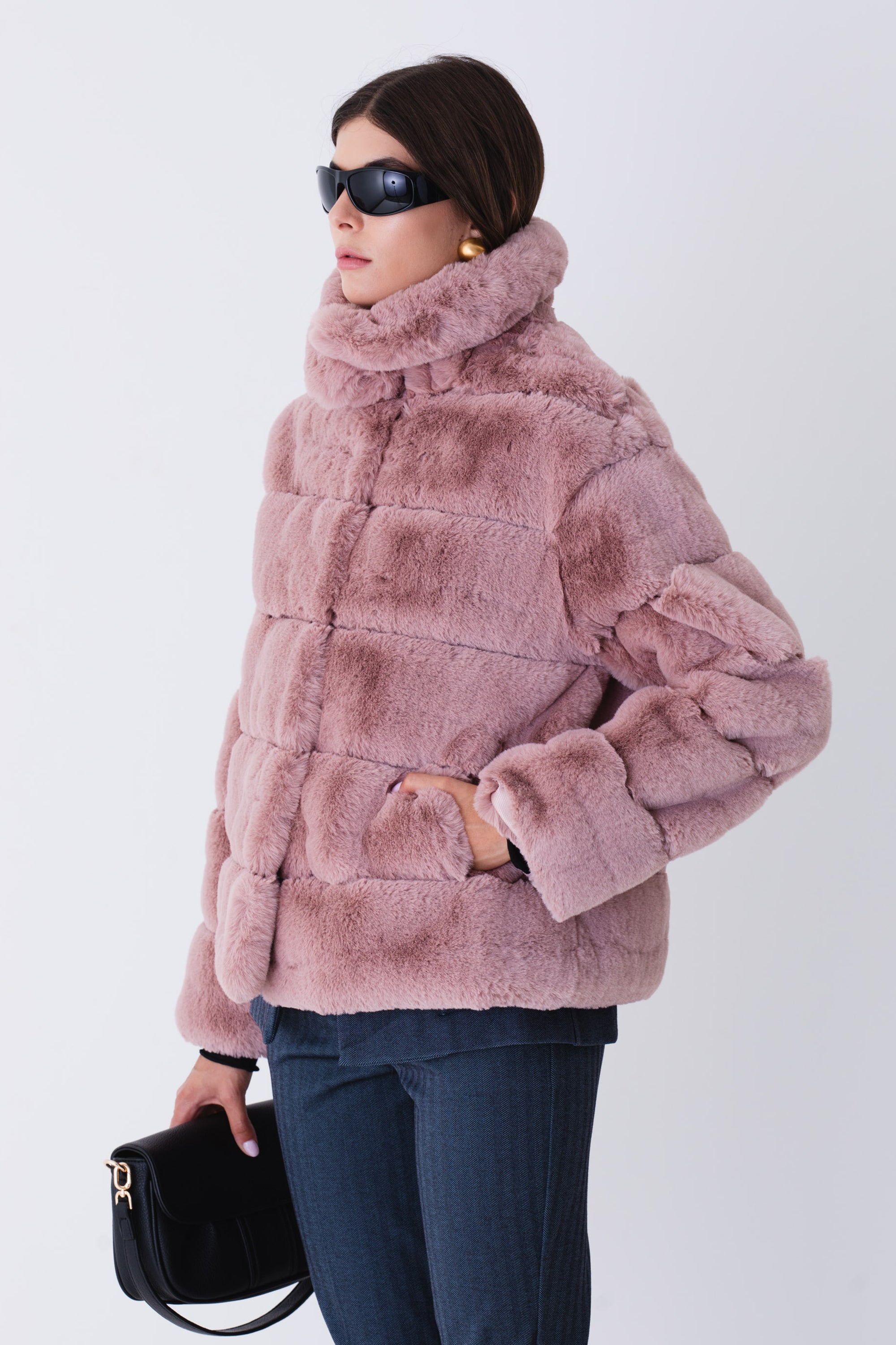 Giacca Invernale Mango Pelliccia Ecologica Pelliccia Corta